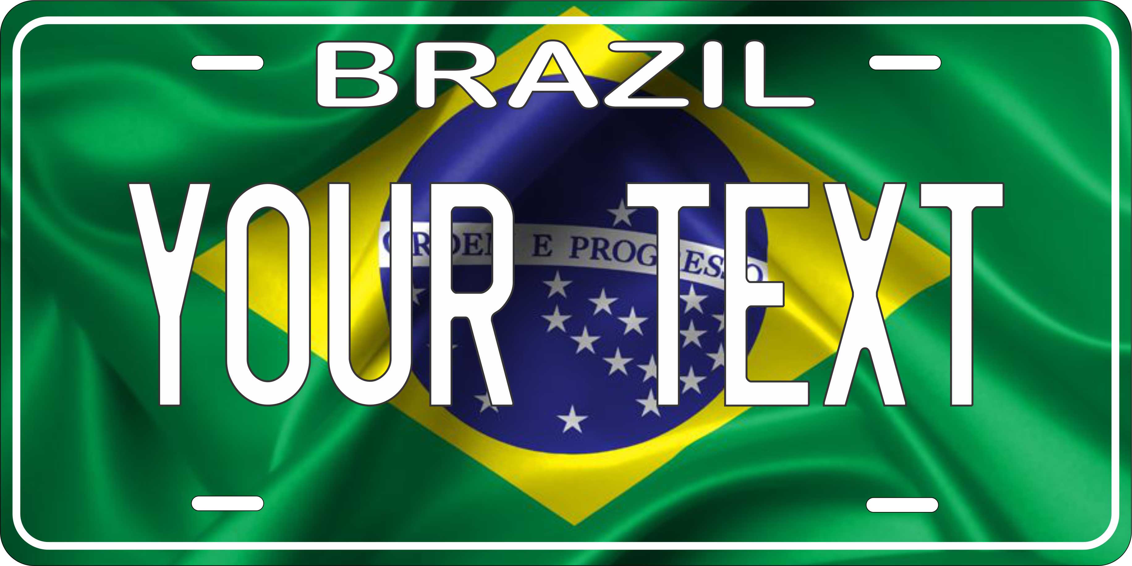 Brazil Flag Wave CSA License Plate Custom Novelty Car Bike Motorcycle