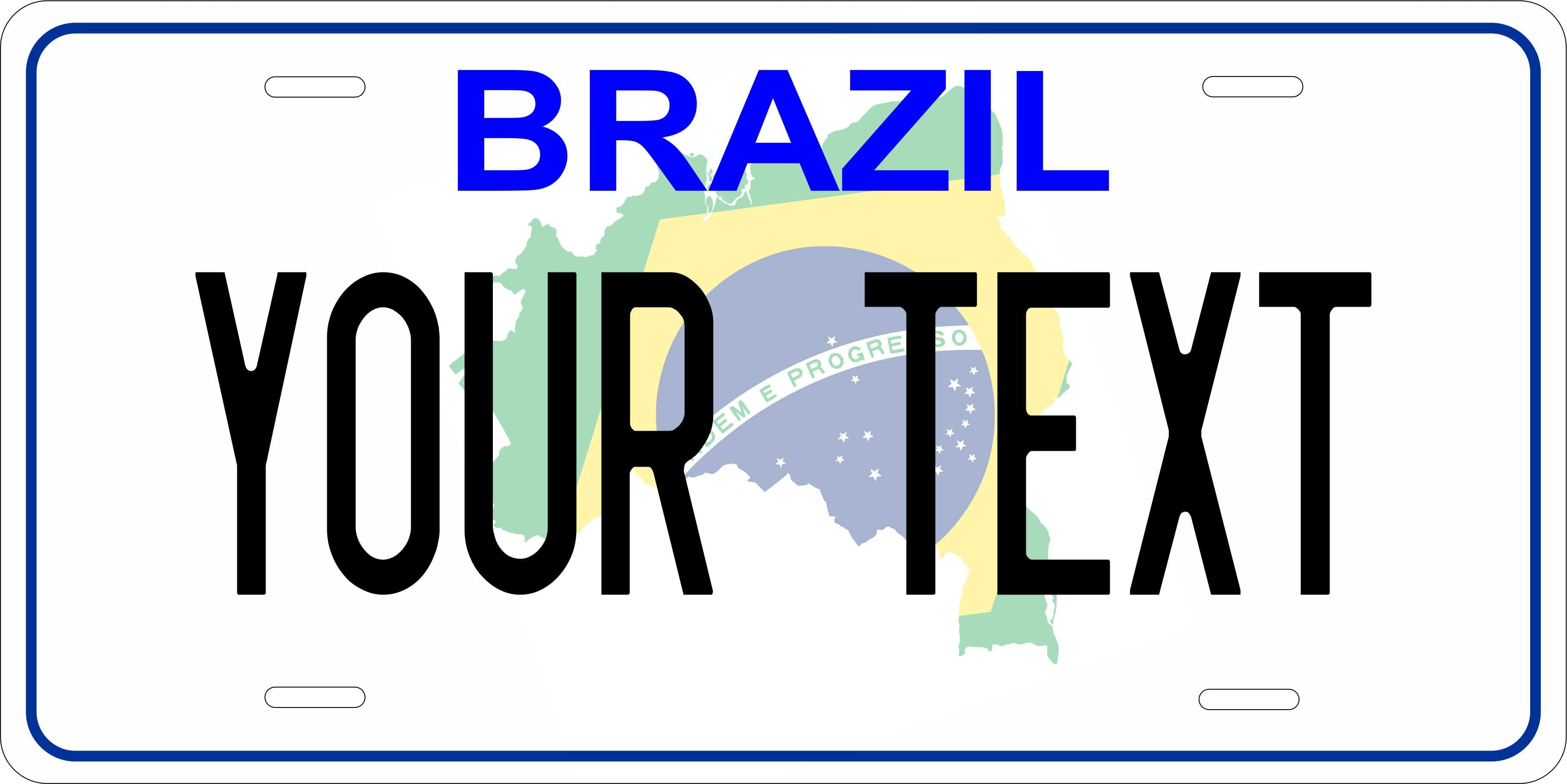 Brazil Flag Ver2 CSA License Plate Custom Novelty Car Bike Motorcycle