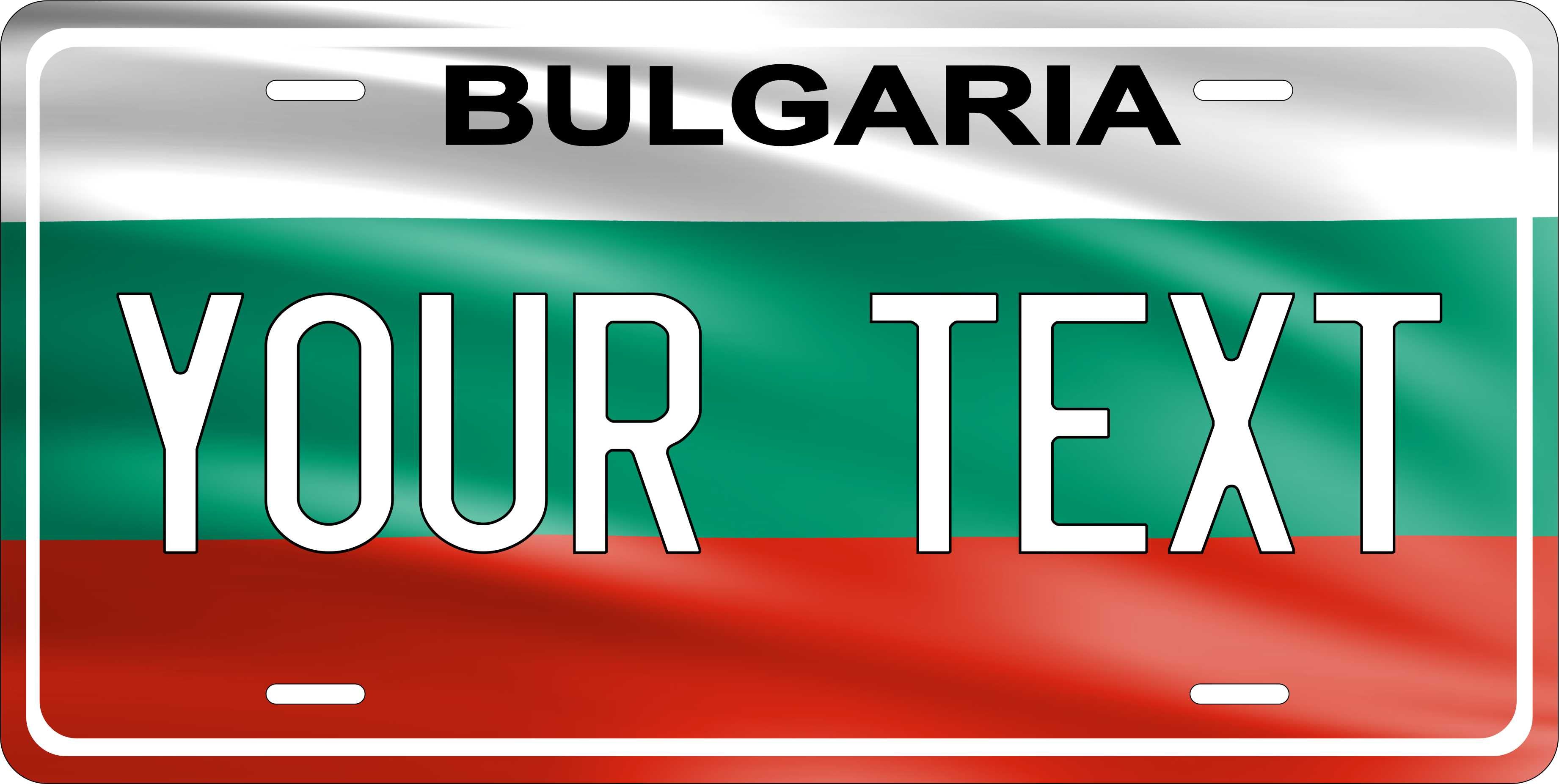 Bulgaria Europe Flag Wave License Plate Yellow personalized Novelty Fun Car Bike Motorcycle