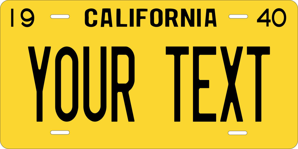 California USA 1940 License Plate Personalized Novelty Fun Car Bike Motorcycle
