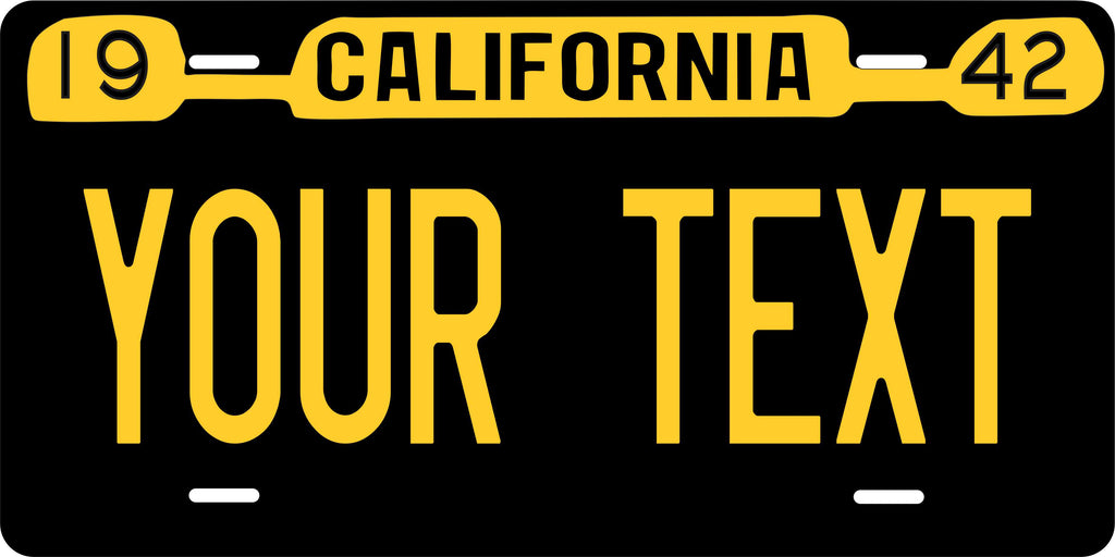 California USA 1942 License Plate Personalized Novelty Fun Car Bike Motorcycle
