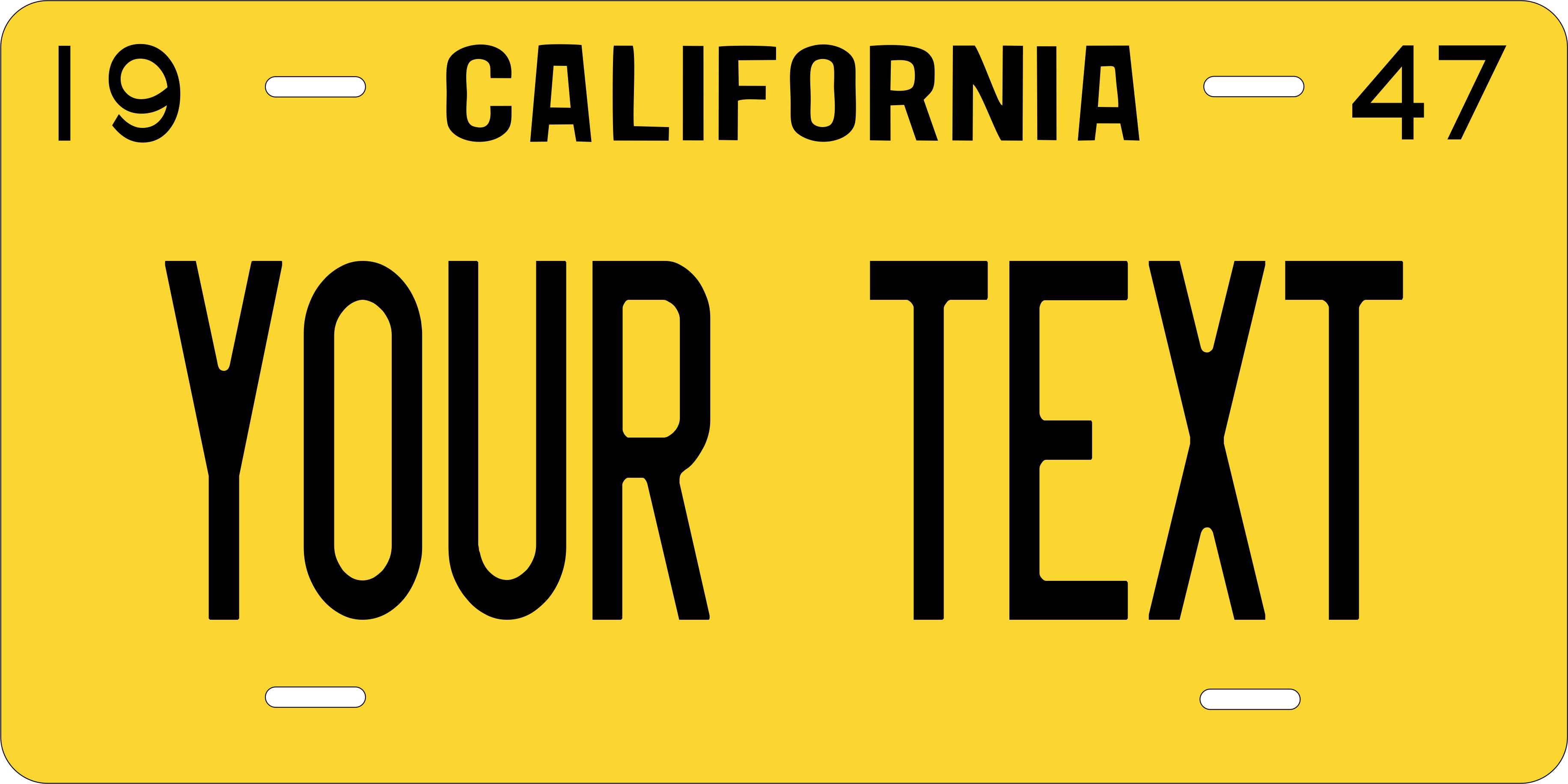 California USA 1947 License Plate Personalized Novelty Fun Car Bike Motorcycle