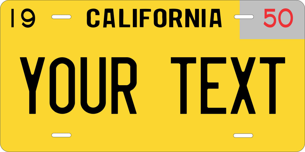 California USA 1950 License Plate Personalized Novelty Fun Car Bike Motorcycle
