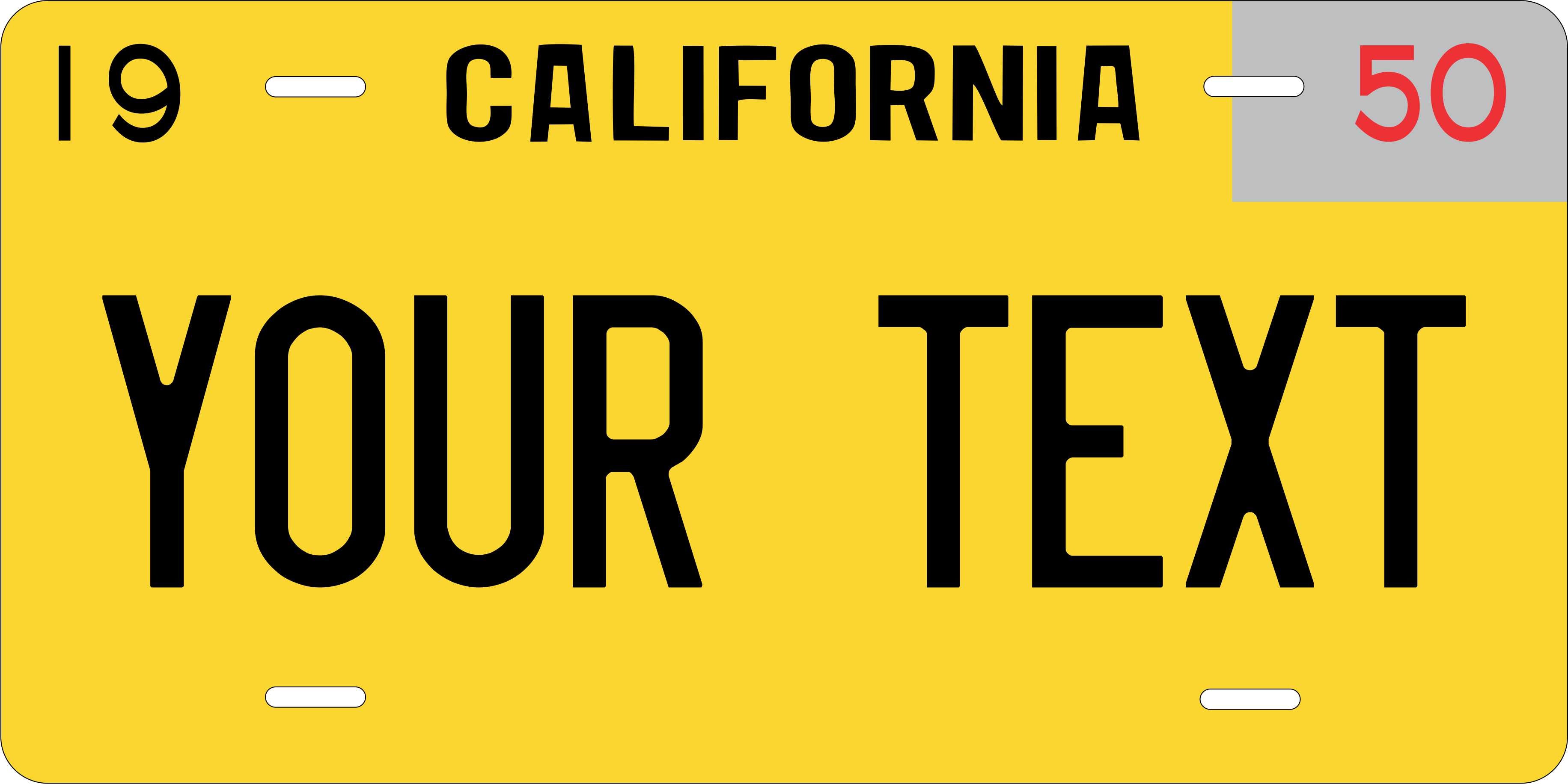 California USA 1950 License Plate Personalized Novelty Fun Car Bike Motorcycle