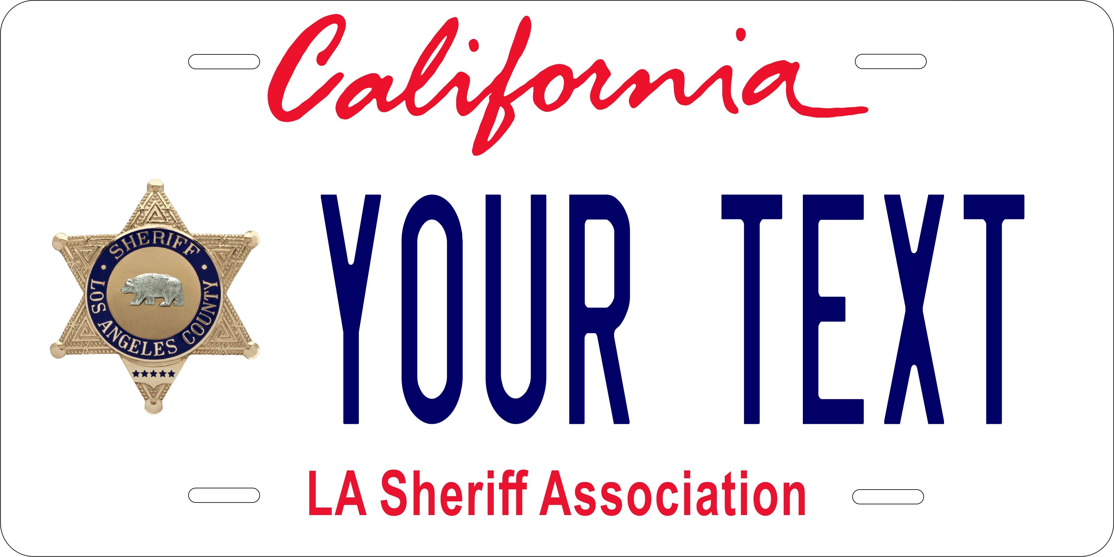 California LA Sheriff Military License Plate personalized Novelty Fun Car Bike Motorcycle