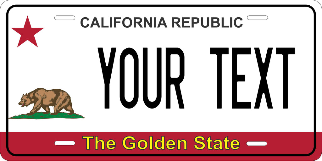 California USA Bear License Plate Personalized Novelty Fun Car Bike Motorcycle