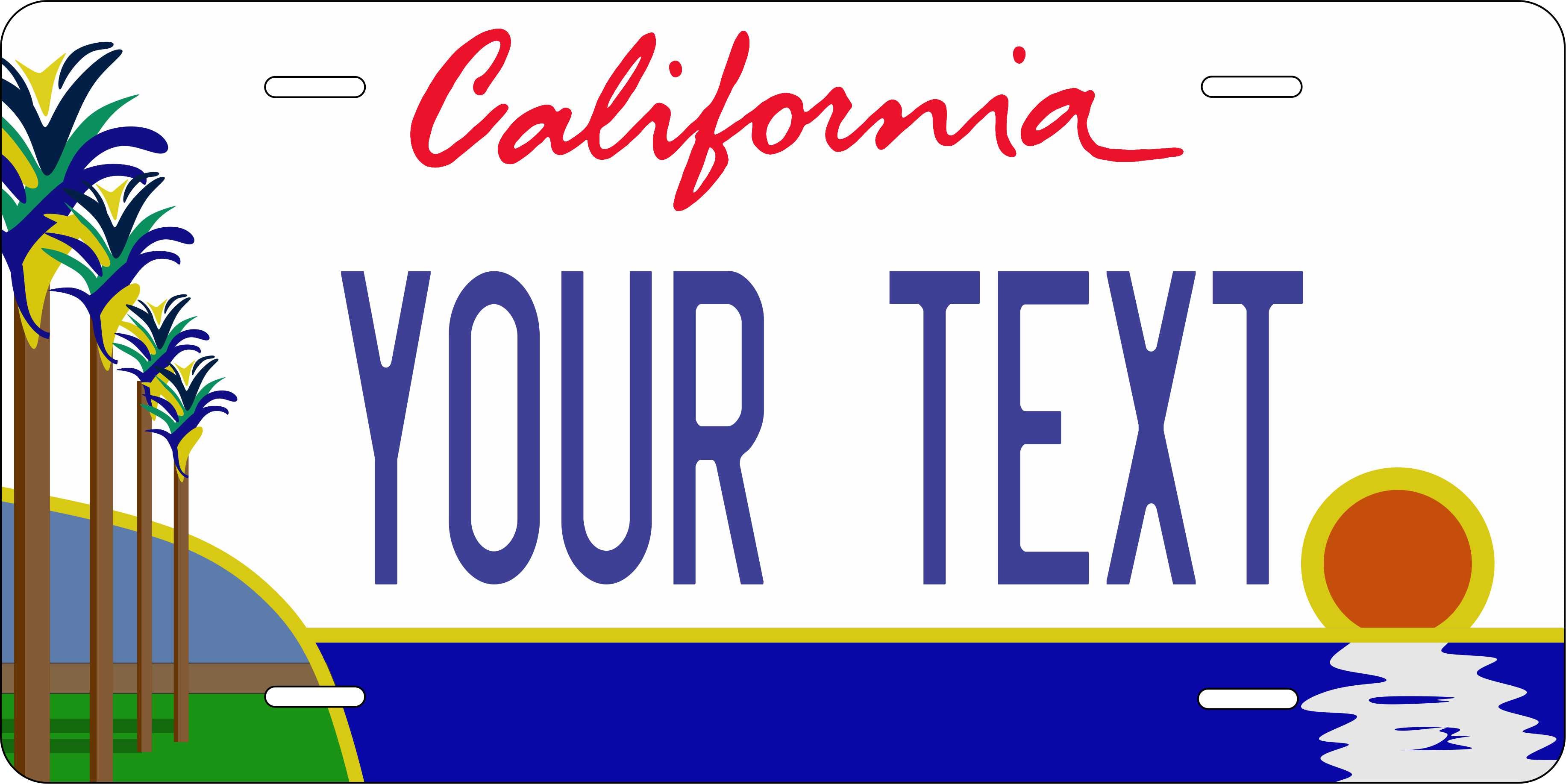 California USA Palm Tree License Plate Personalized Novelty Fun Car Bike Motorcycle