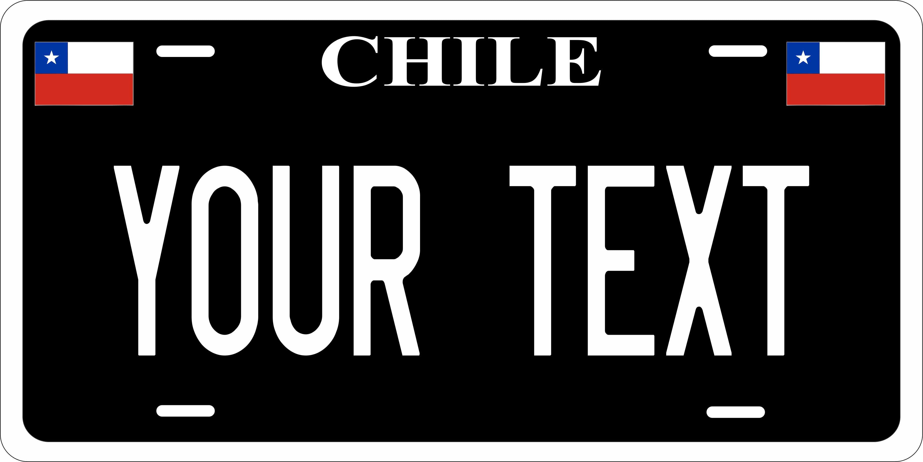 Chile Black CSA License Plate Custom Novelty Car Bike Motorcycle