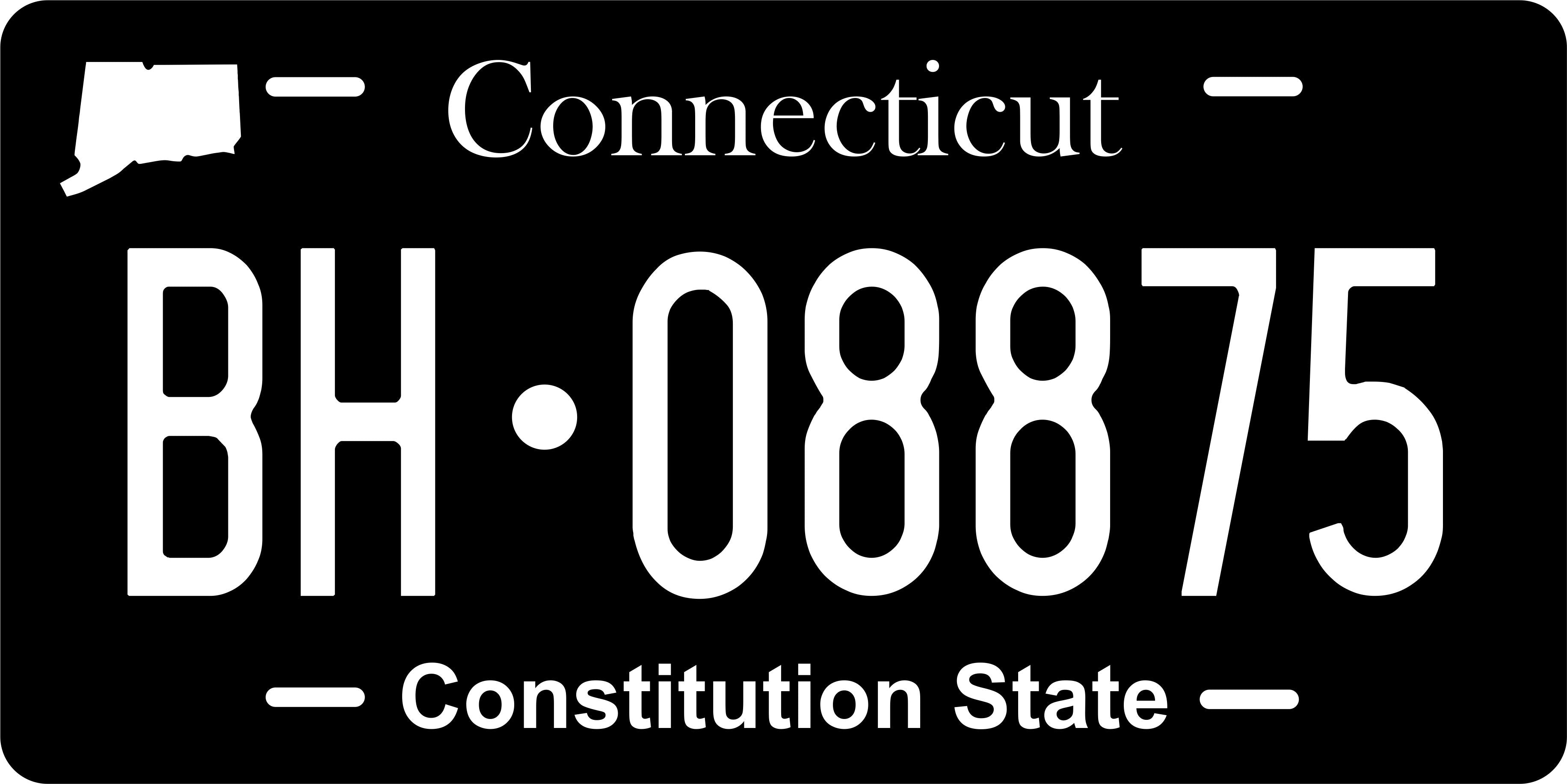 Connecticut Black and White License Plate Personalized Novelty Fun Car Bike Motorcycle
