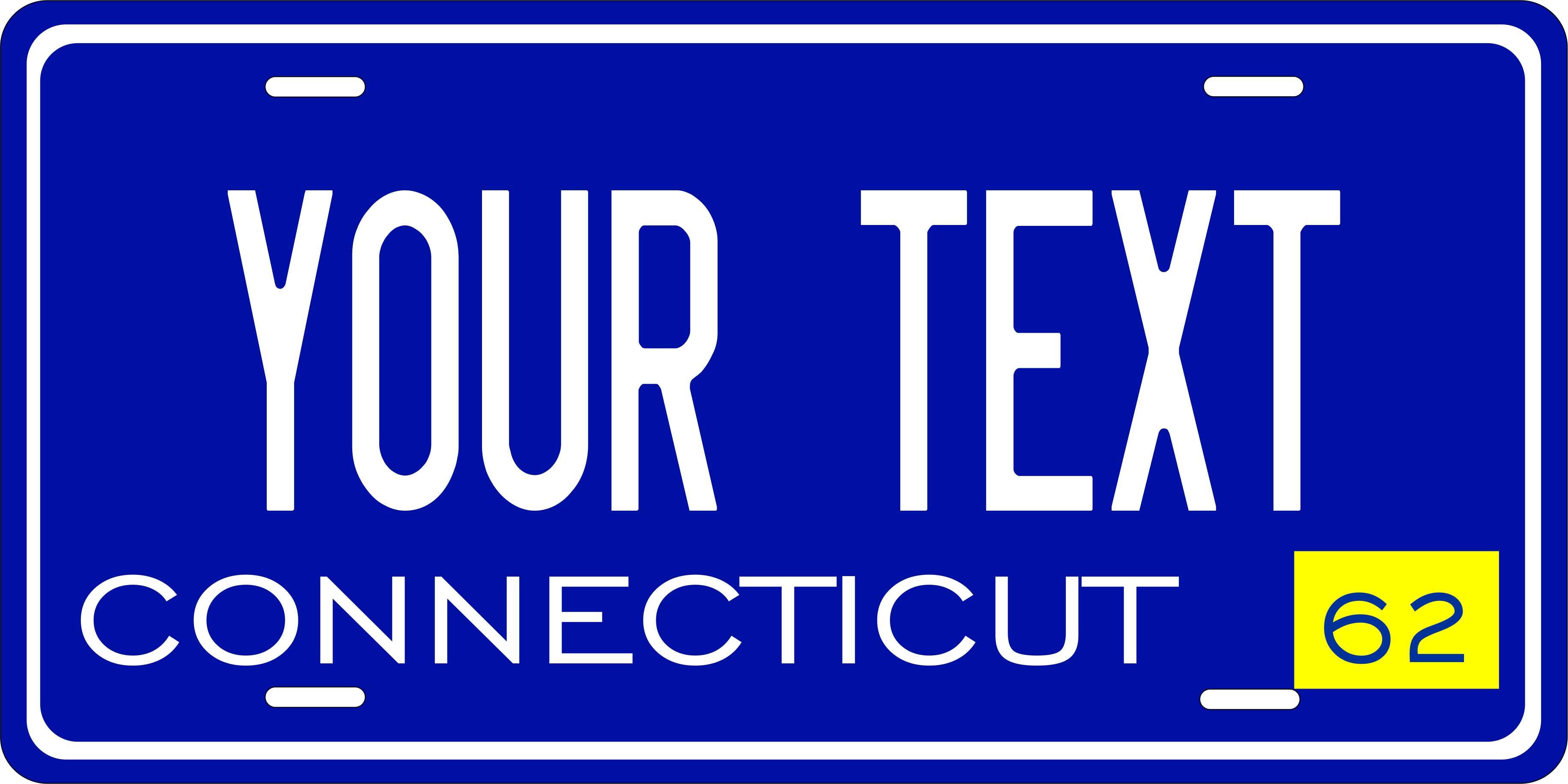 Connecticut 1962 License Plate Yellow personalized Novelty Fun Car Bike Motorcycle