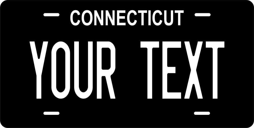 Connecticut Black White License Plate Yellow personalized Novelty Fun Car Bike Motorcycle