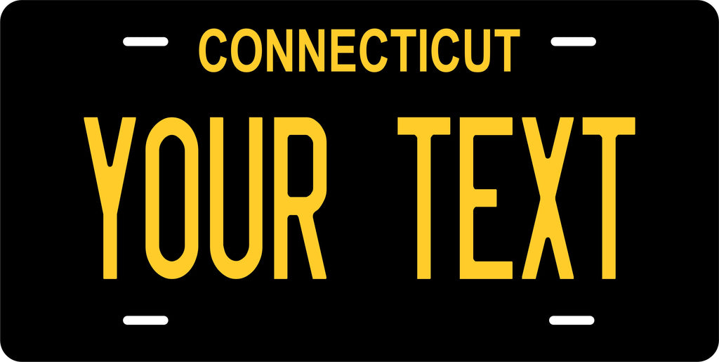 Connecticut Black Yellow License Plate Yellow personalized Novelty Fun Car Bike Motorcycle