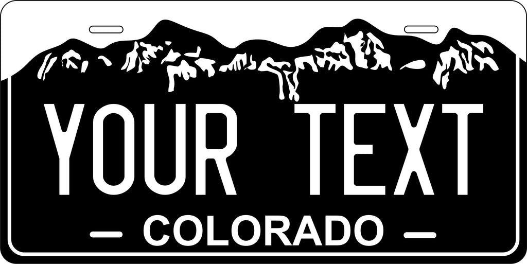 Colorado Black White Mountain License Plate Custom Novelty Fun Car Bike Motorcycle