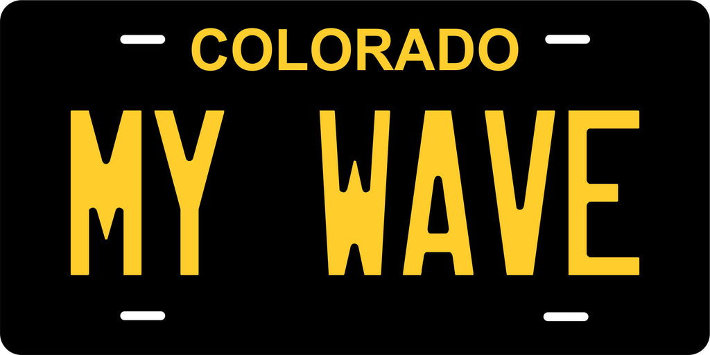 Colorado Black Yellow License Plate Personalized Novelty Fun Car Bike Motorcycle