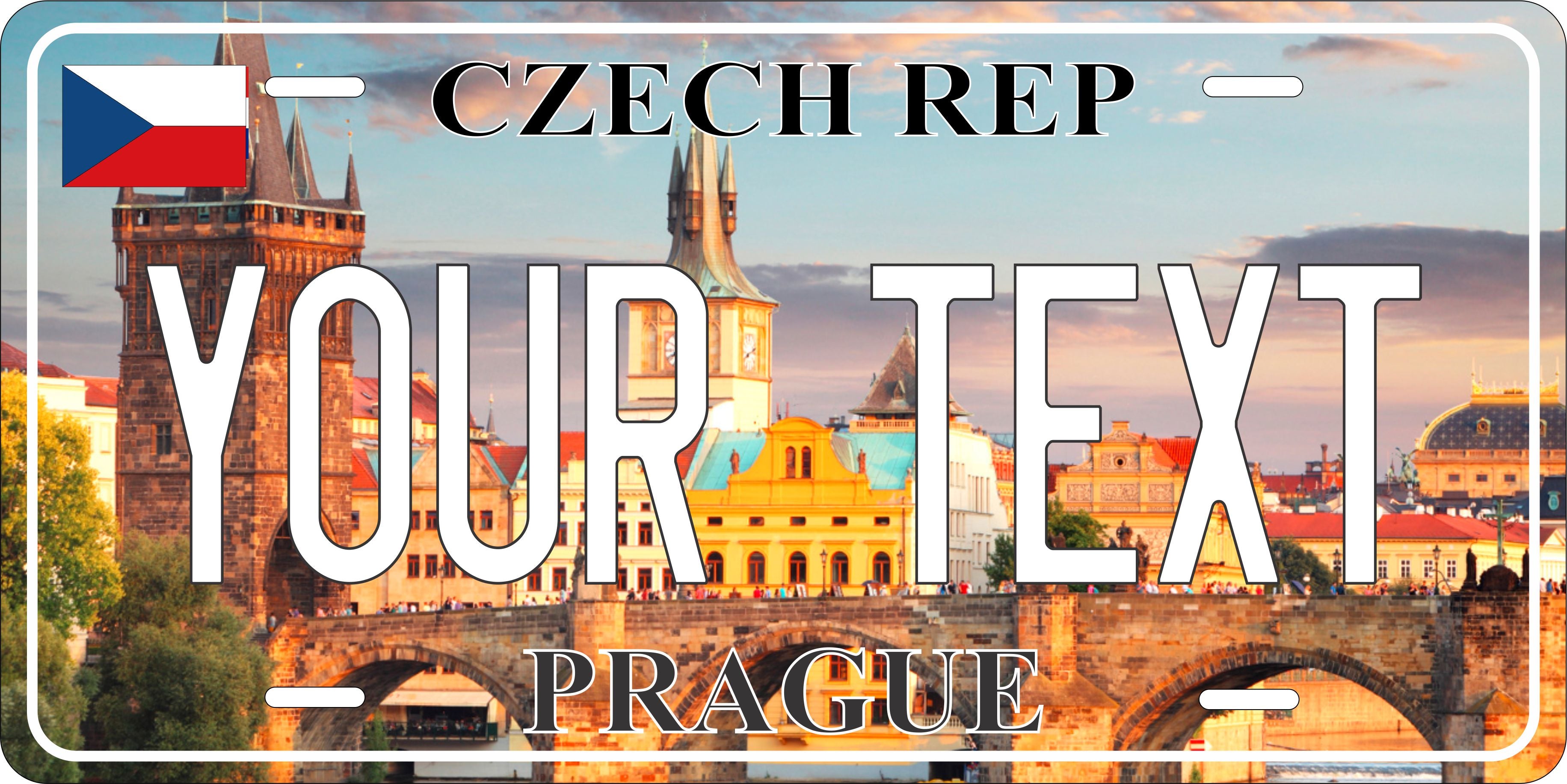 Prague Czech City License Plate personalized Novelty Fun Car Bike Motorcycle