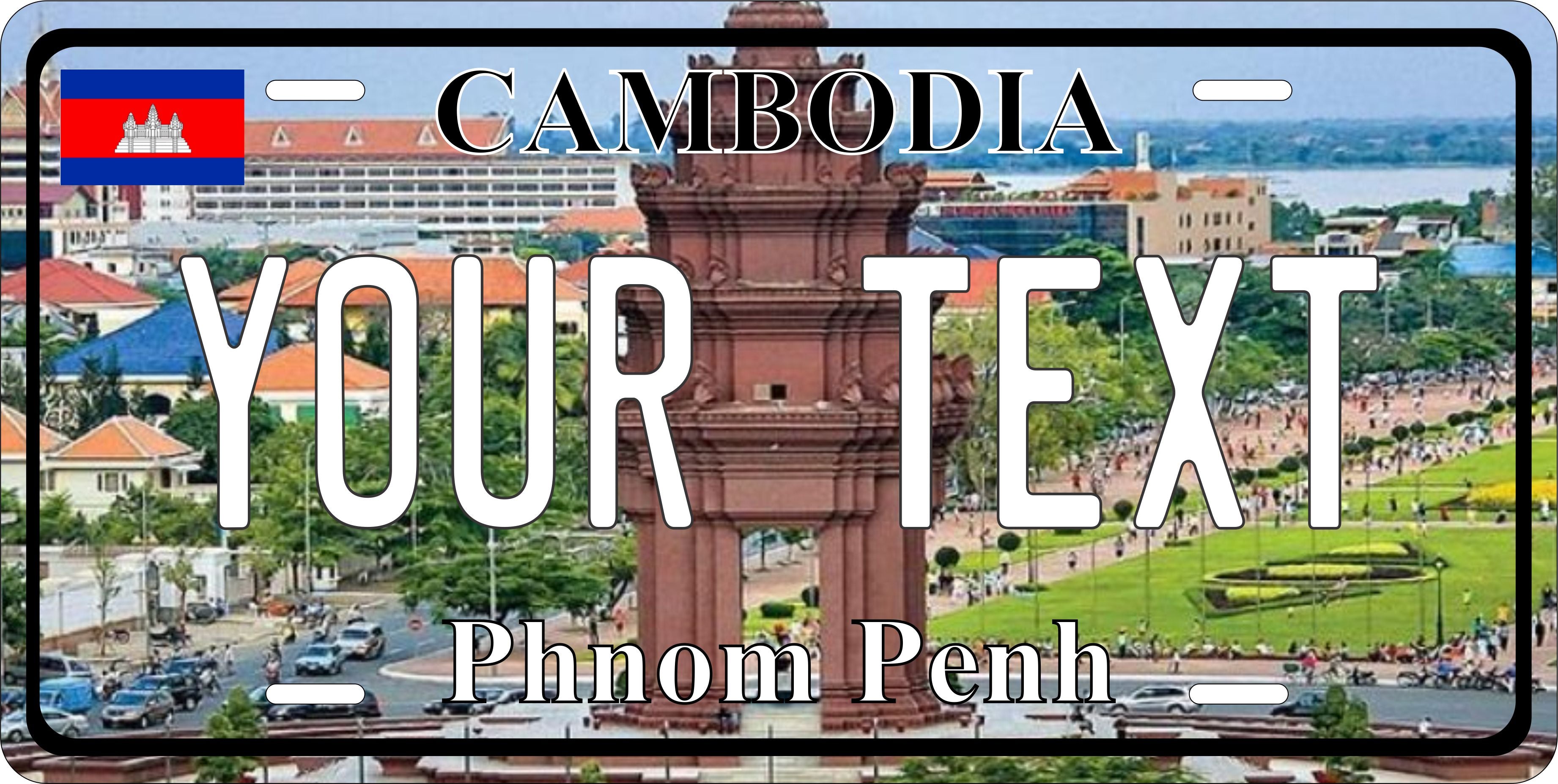 Phnom Penh Cambodia City Asia License Plate personalized Novelty Fun Car Bike Motorcycle