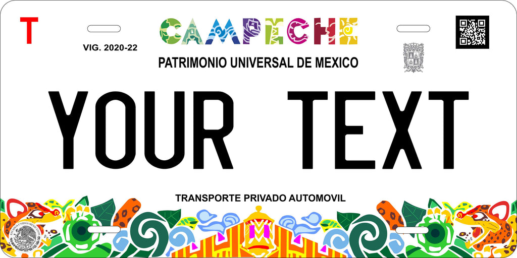 Campeche 2020 Mexico CA License Plate Personalized Novelty Fun Car Bike Motorcycle