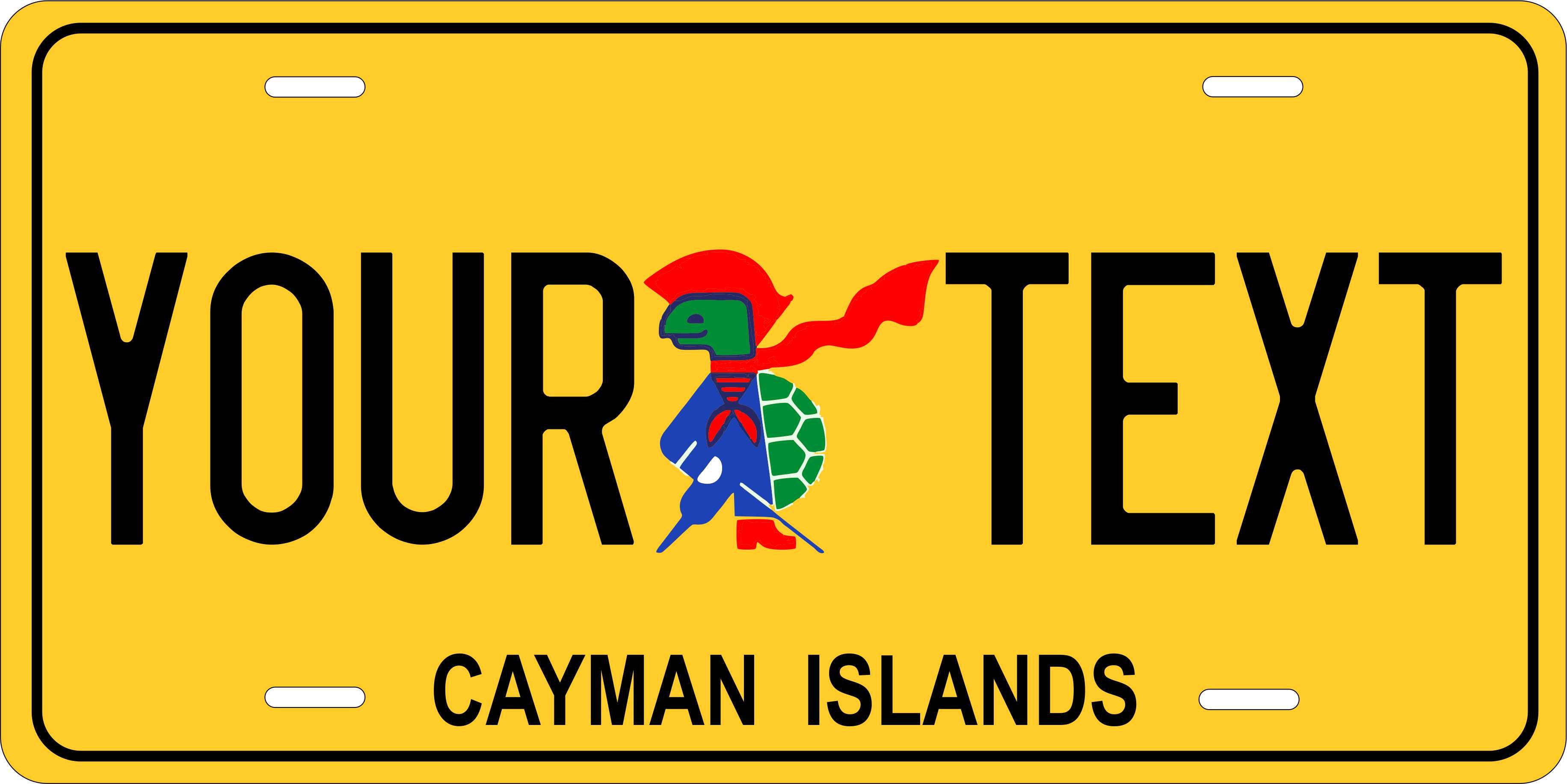 Cayman Little Turtle CARI License Plate Custom Novelty Car Bike Motorcycle