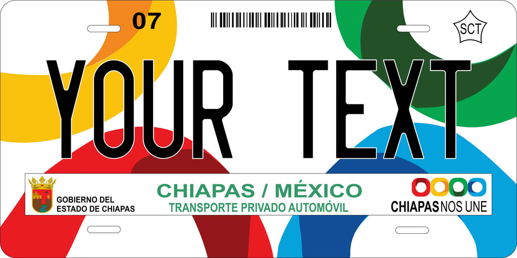 Chiapas 2013  Mexico CA License Plate Personalized Novelty Fun Car Bike Motorcycle