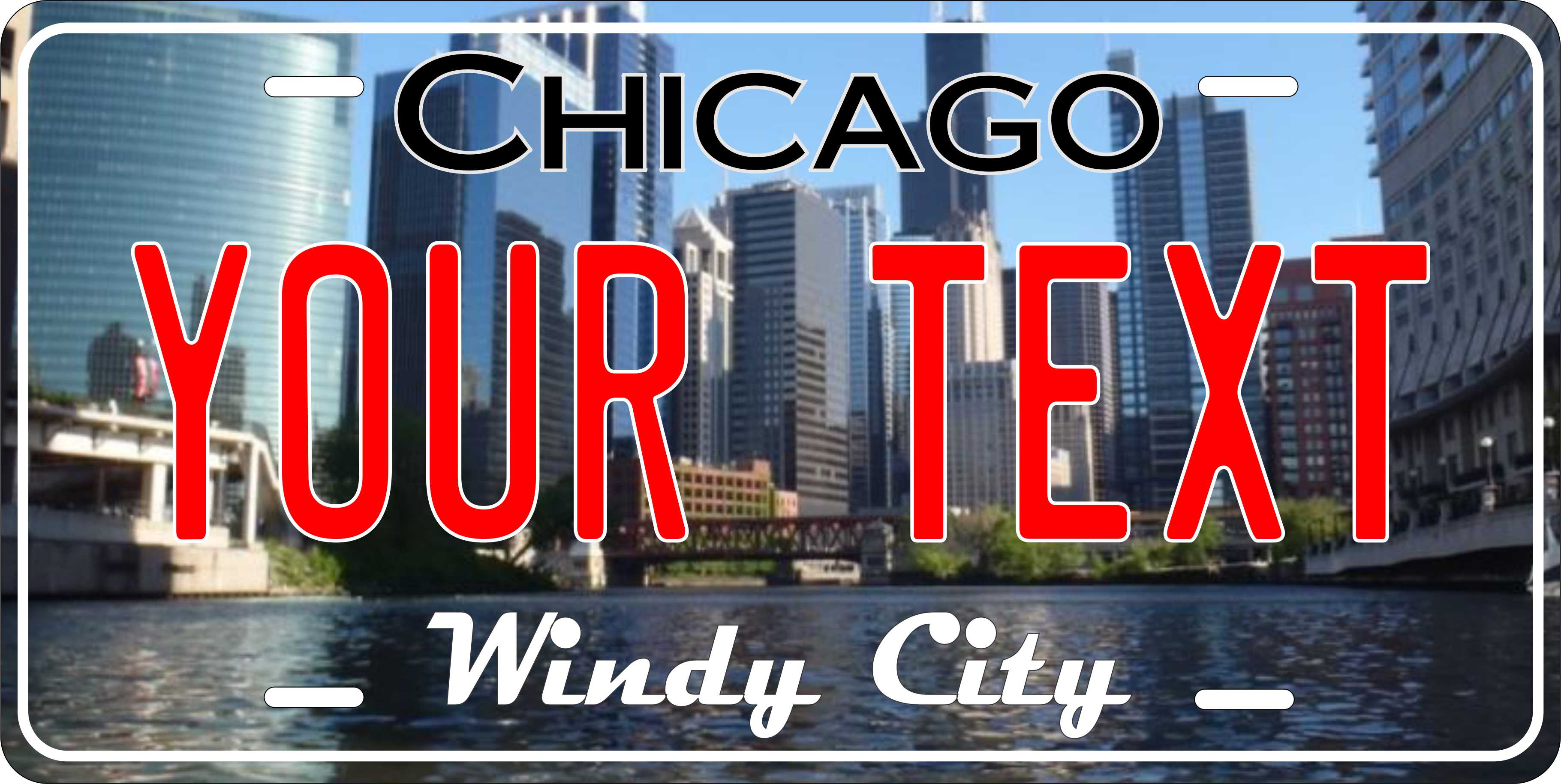 Chicago ver2 Illinois City License Plate personalized Novelty Fun Car Bike Motorcycle