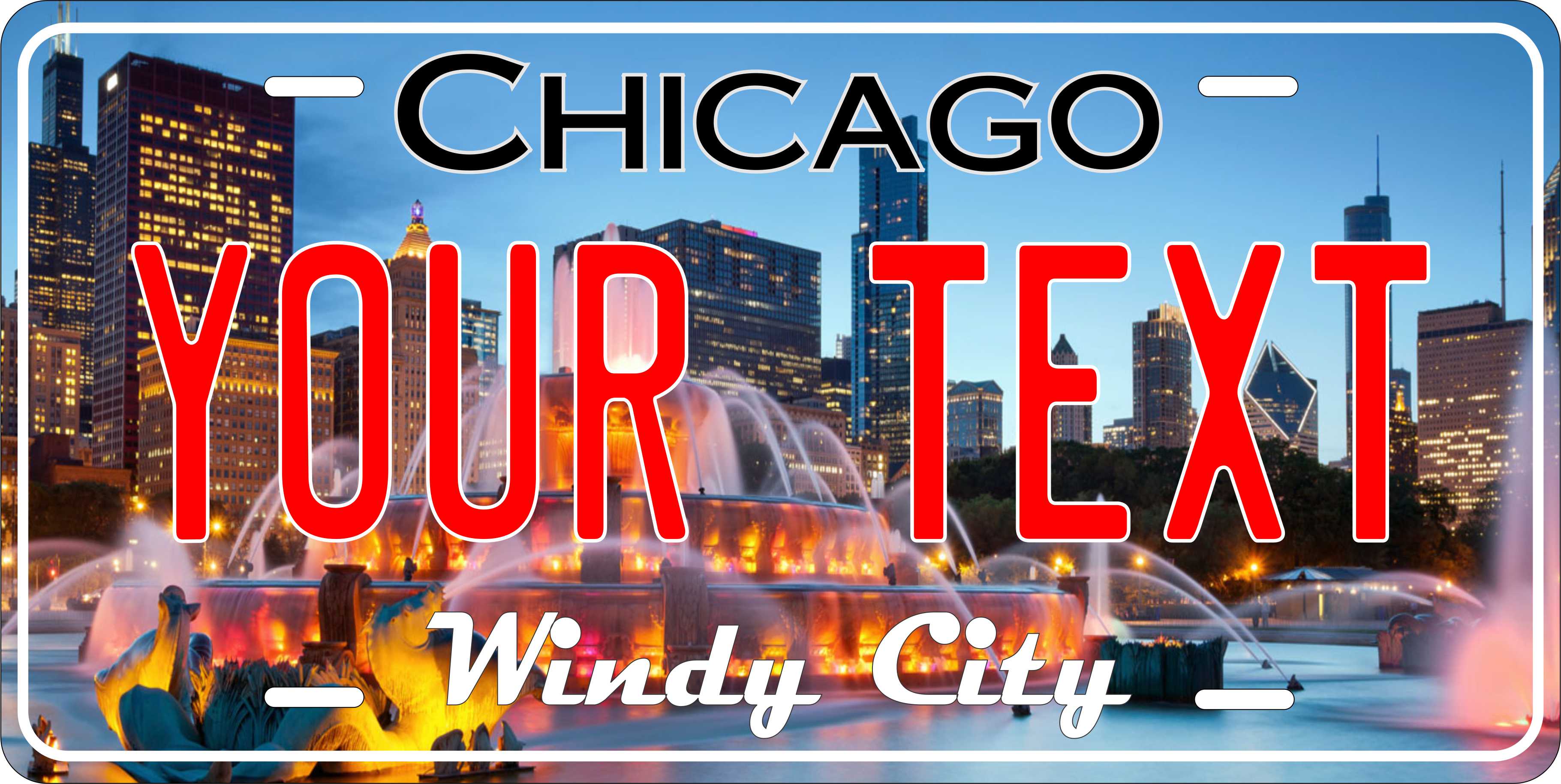 Chicago ver3 Illinois City License Plate personalized Novelty Fun Car Bike Motorcycle