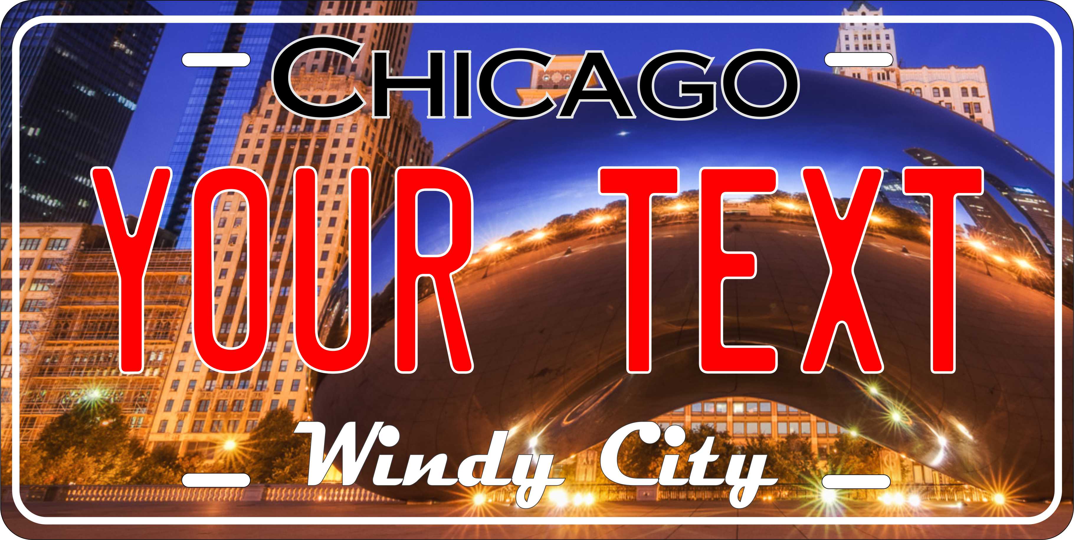 Chicago ver4 Illinois City License Plate personalized Novelty Fun Car Bike Motorcycle