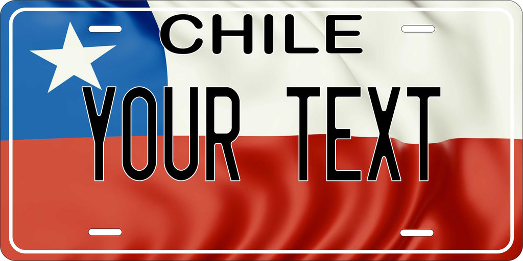 Chile Flag Wave CSA License Plate Custom Novelty Car Bike Motorcycle