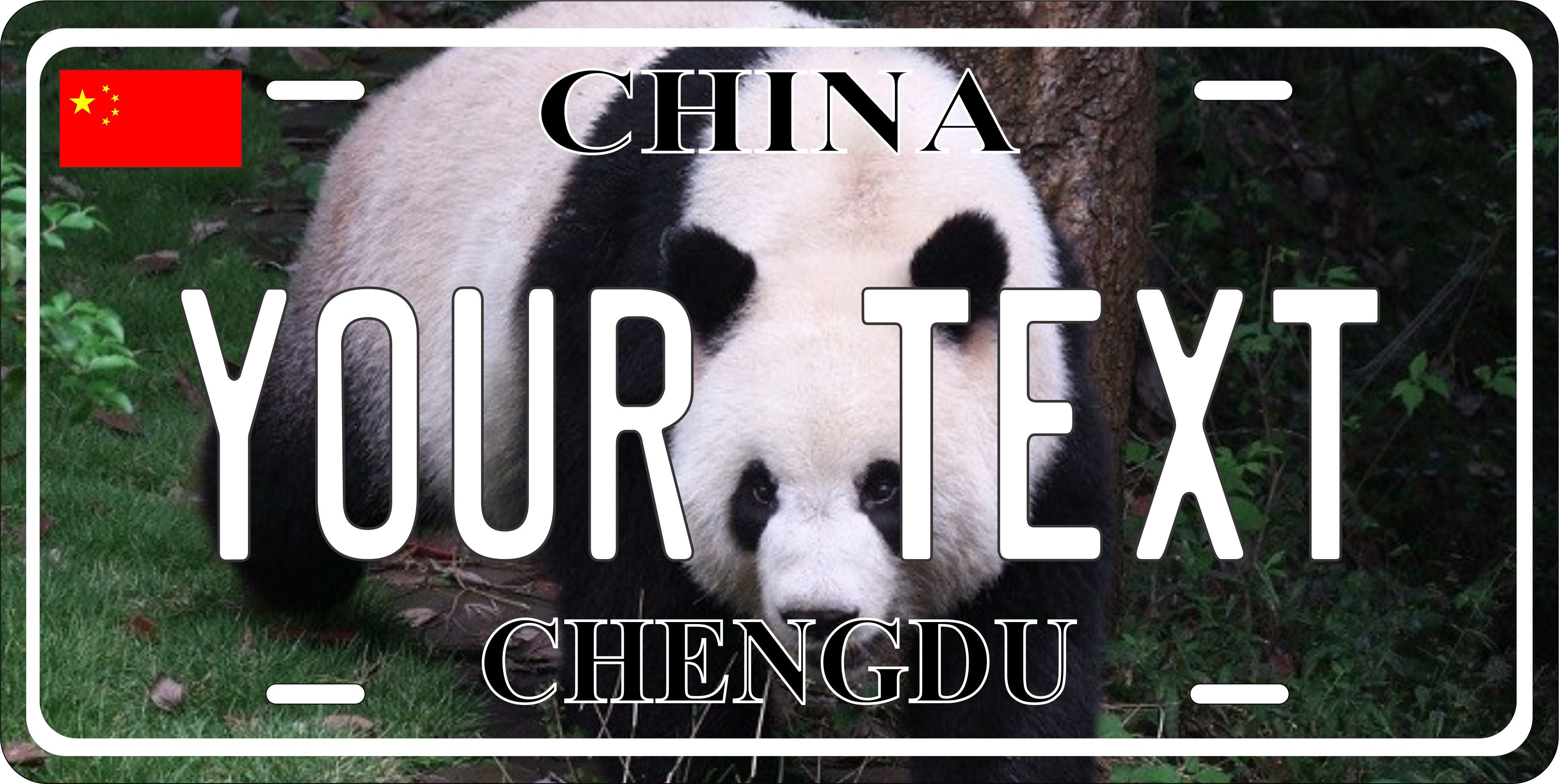 Chengdu Panda China City Asia License Plate personalized Novelty Fun Car Bike Motorcycle