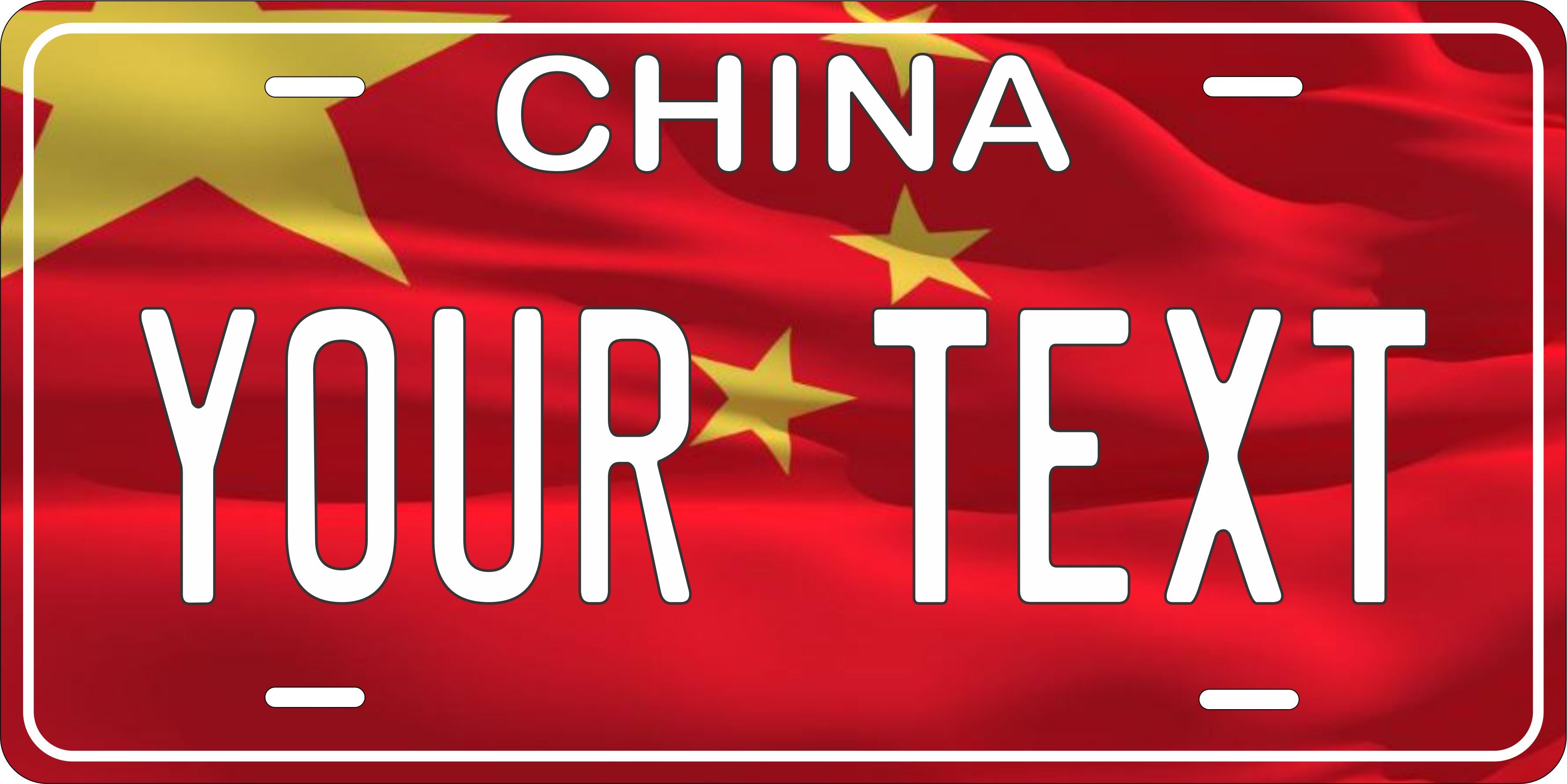 China Asia Flag Wave License Plate personalized Novelty Fun Car Bike Motorcycle