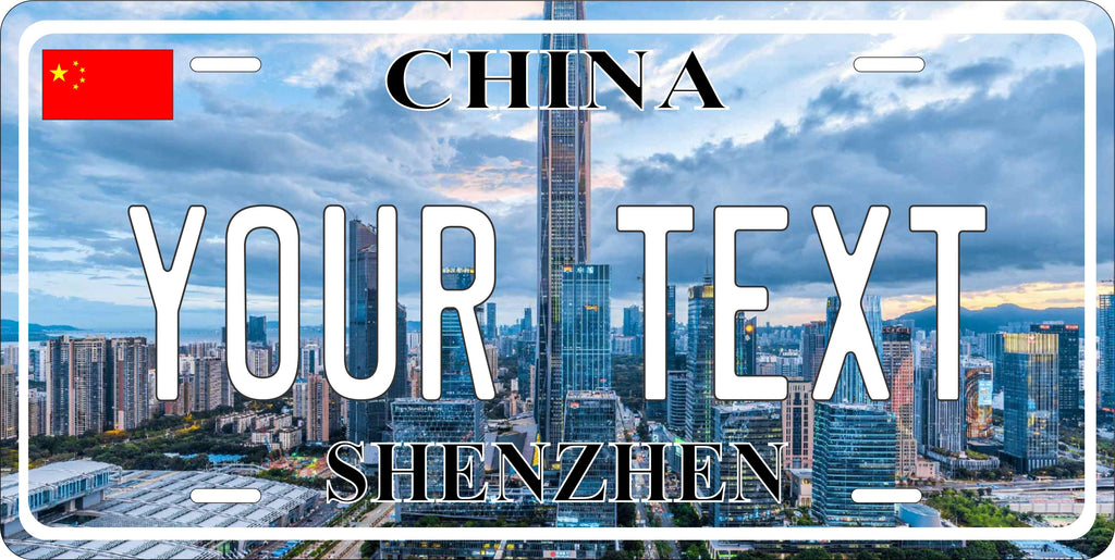 Shenzhen China City Asia License Plate personalized Novelty Fun Car Bike Motorcycle
