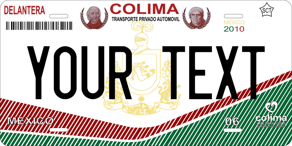 Colima 2010 Mexico CA License Plate Personalized Novelty Fun Car Bike Motorcycle
