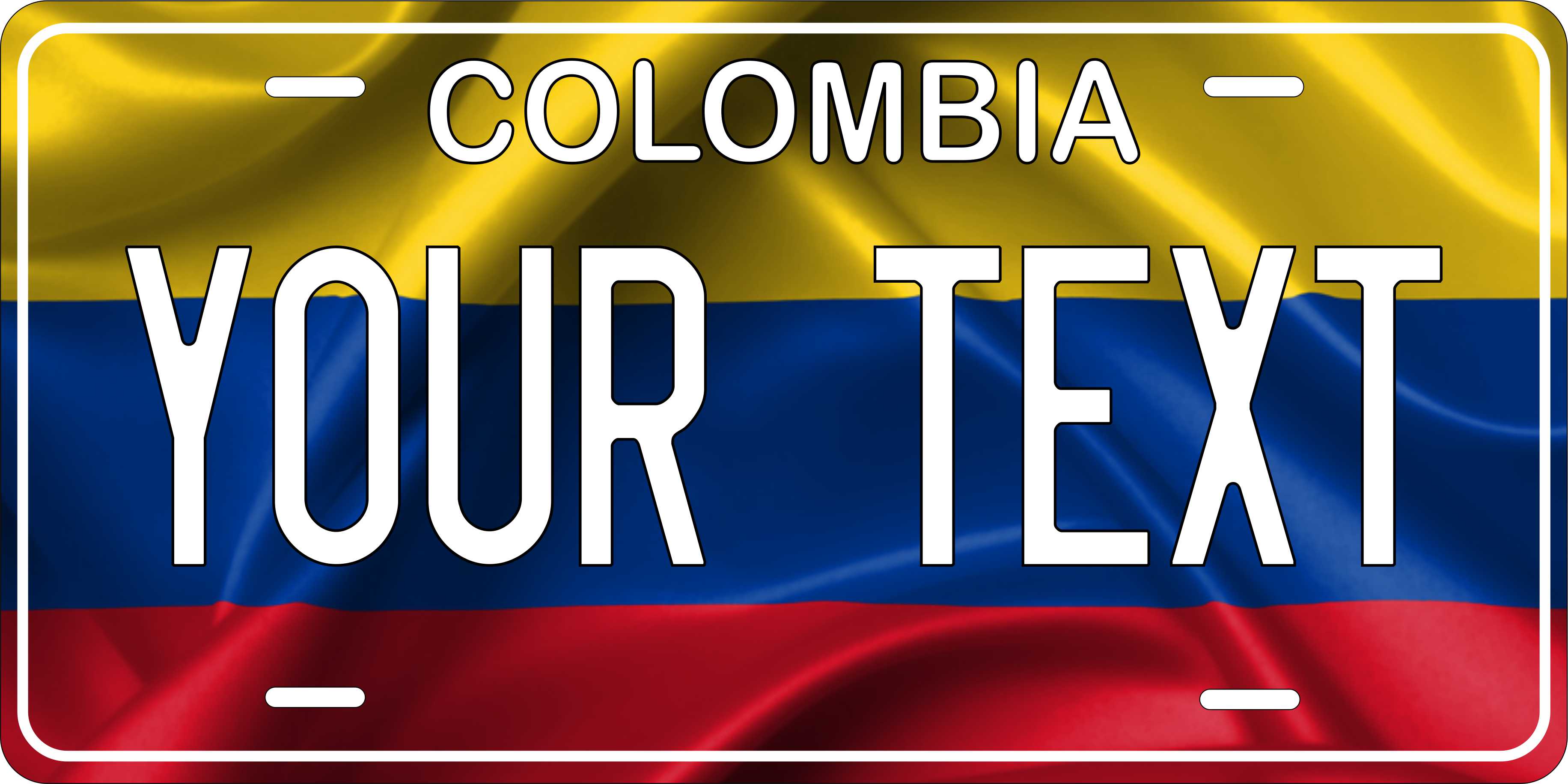 Colombia Flag Wave CSA License Plate Custom Novelty Car Bike Motorcycle