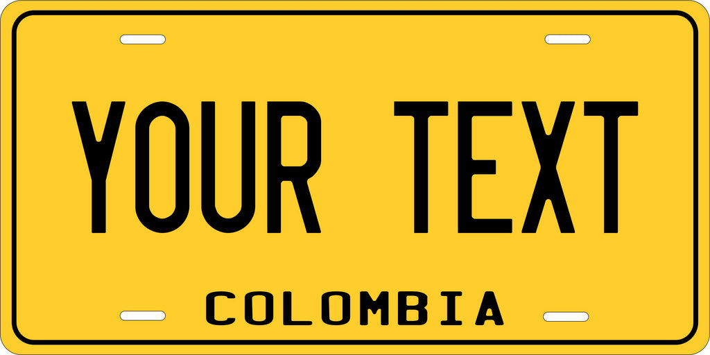 Colombia Yellow CSA License Plate Custom Novelty Car Bike Motorcycle