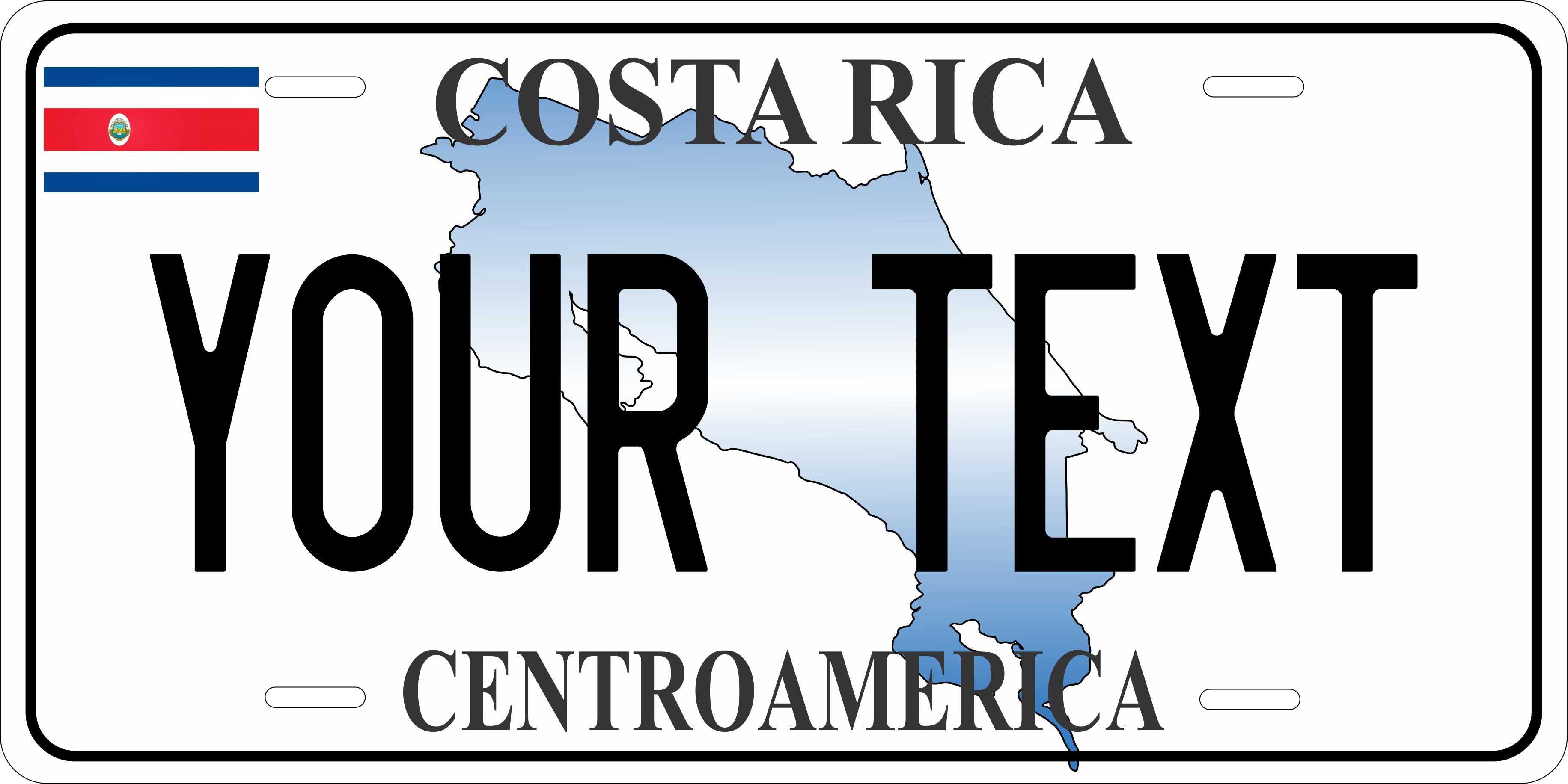 Costa Rica Map CSA License Plate Custom Novelty Car Bike Motorcycle