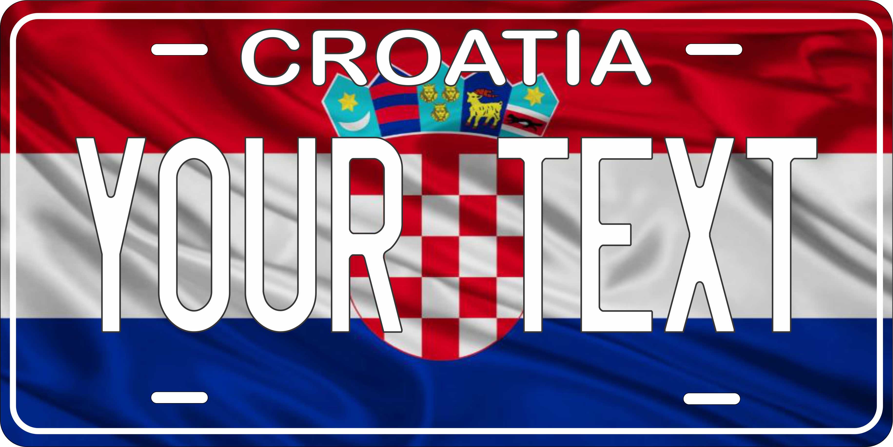 Croatia Europe Flag Wave License Plate personalized Novelty Fun Car Bike Motorcycle
