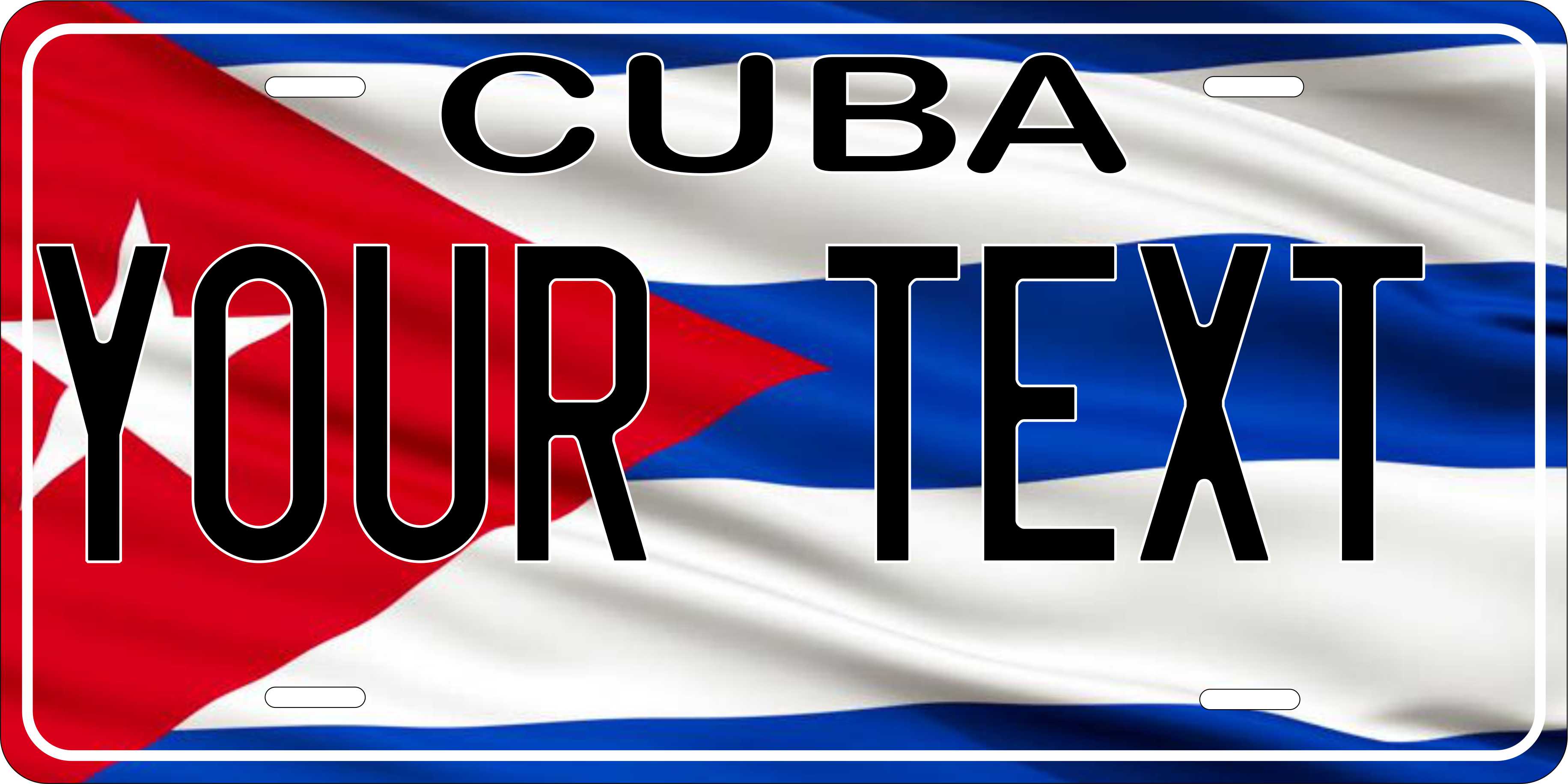 Cuba Flag Wave CARI License Plate Custom Novelty Car Bike Motorcycle