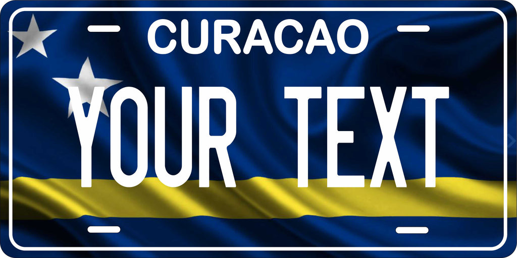Curacao Flag Wave CARI License Plate Custom Novelty Car Bike Motorcycle
