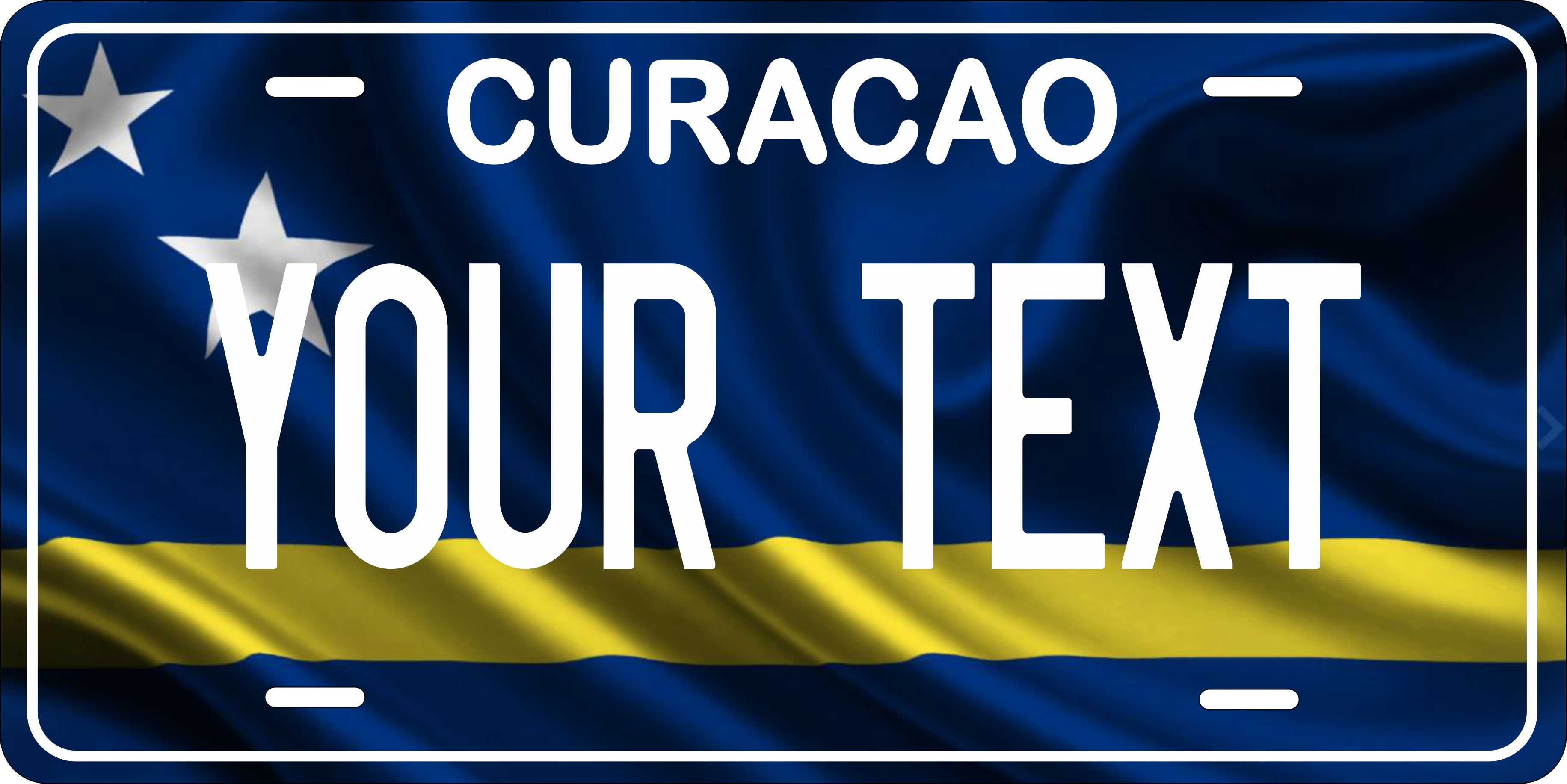 Curacao Flag Wave CARI License Plate Custom Novelty Car Bike Motorcycle