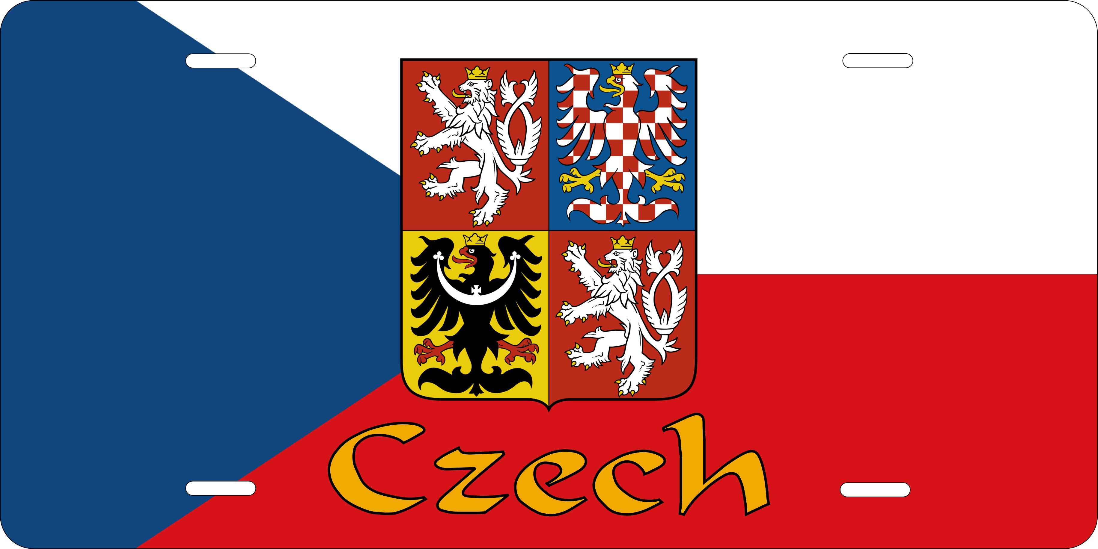 Czech Europe Flag License Plate personalized Novelty Fun Car Bike Motorcycle
