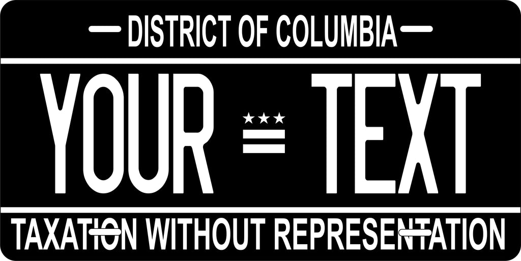 DC Washington 2013 Black License Plate Personalized Novelty Fun Car Bike Motorcycle