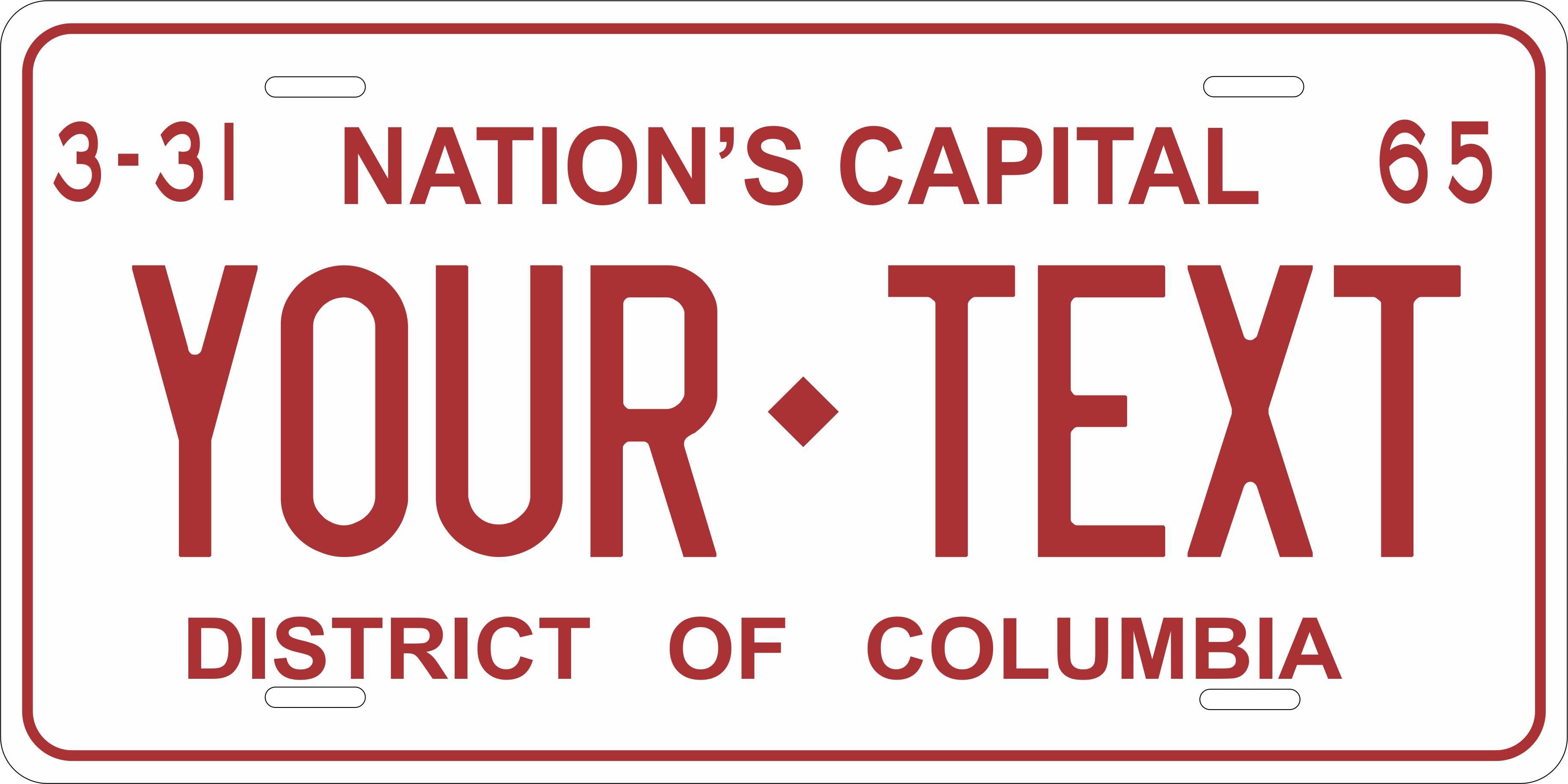 DC Washington 1965 License Plate personalized Novelty Fun Car Bike Motorcycle