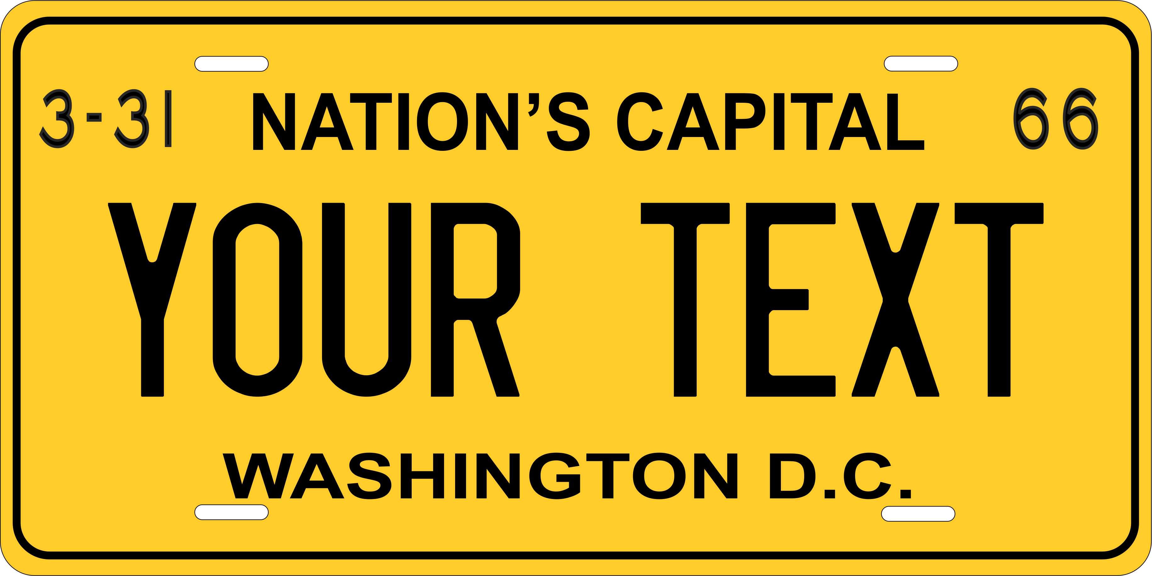 DC Washington 1966 License Plate personalized Novelty Fun Car Bike Motorcycle