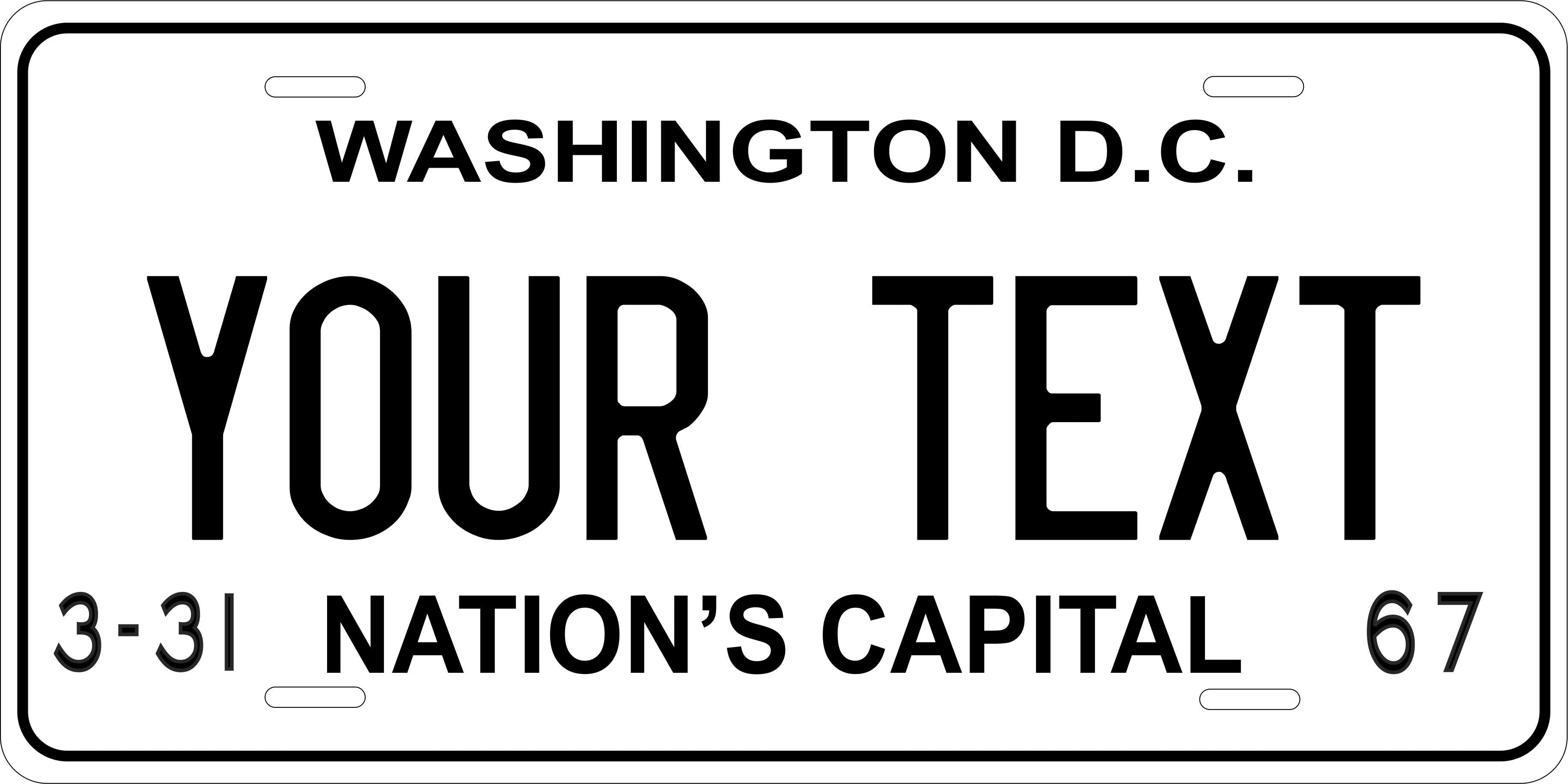 DC Washington 1967 License Plate personalized Novelty Fun Car Bike Motorcycle