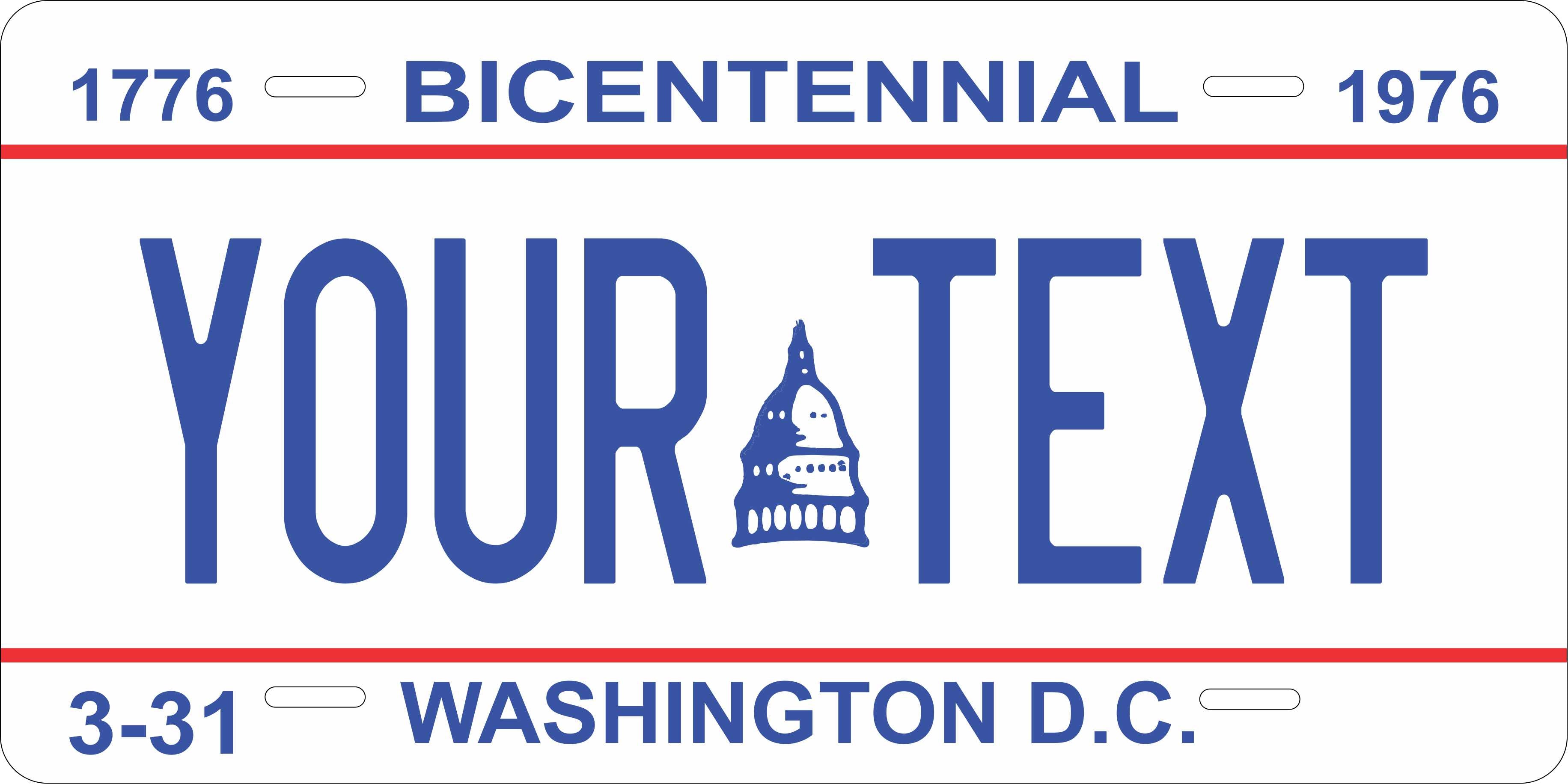 DC Washington 1975-85 License Plate personalized Novelty Fun Car Bike Motorcycle