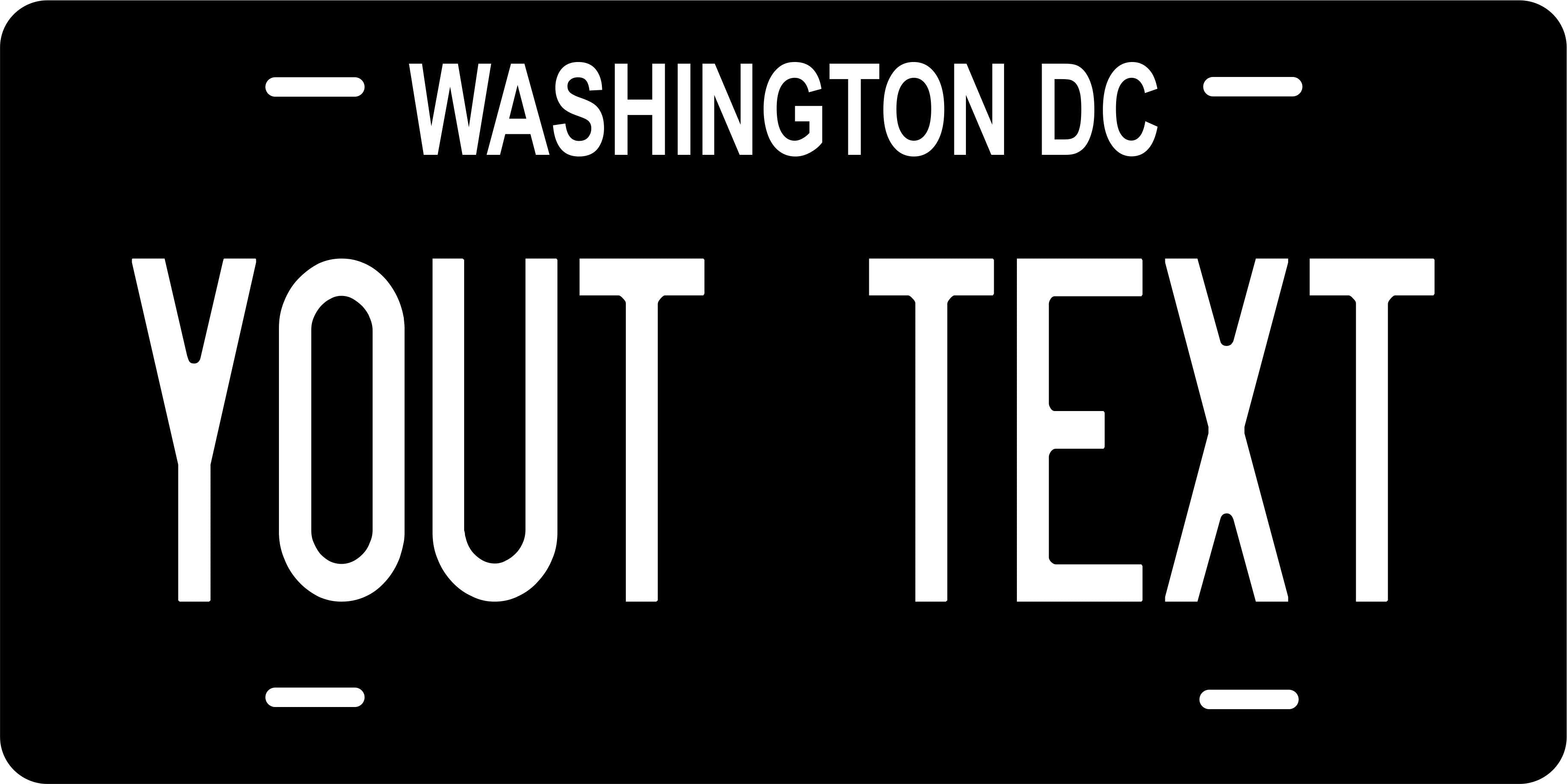 DC Washington Black White License Plate Personalized Novelty Fun Car Bike Motorcycle