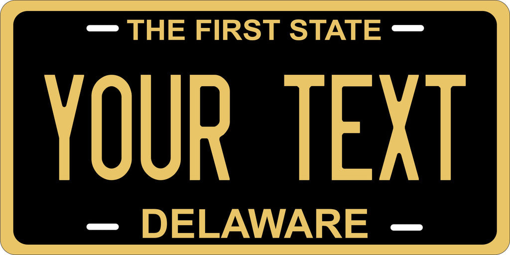 Delaware 1970 Black Yellow License Plate Personalized Novelty Fun Car Bike Motorcycle
