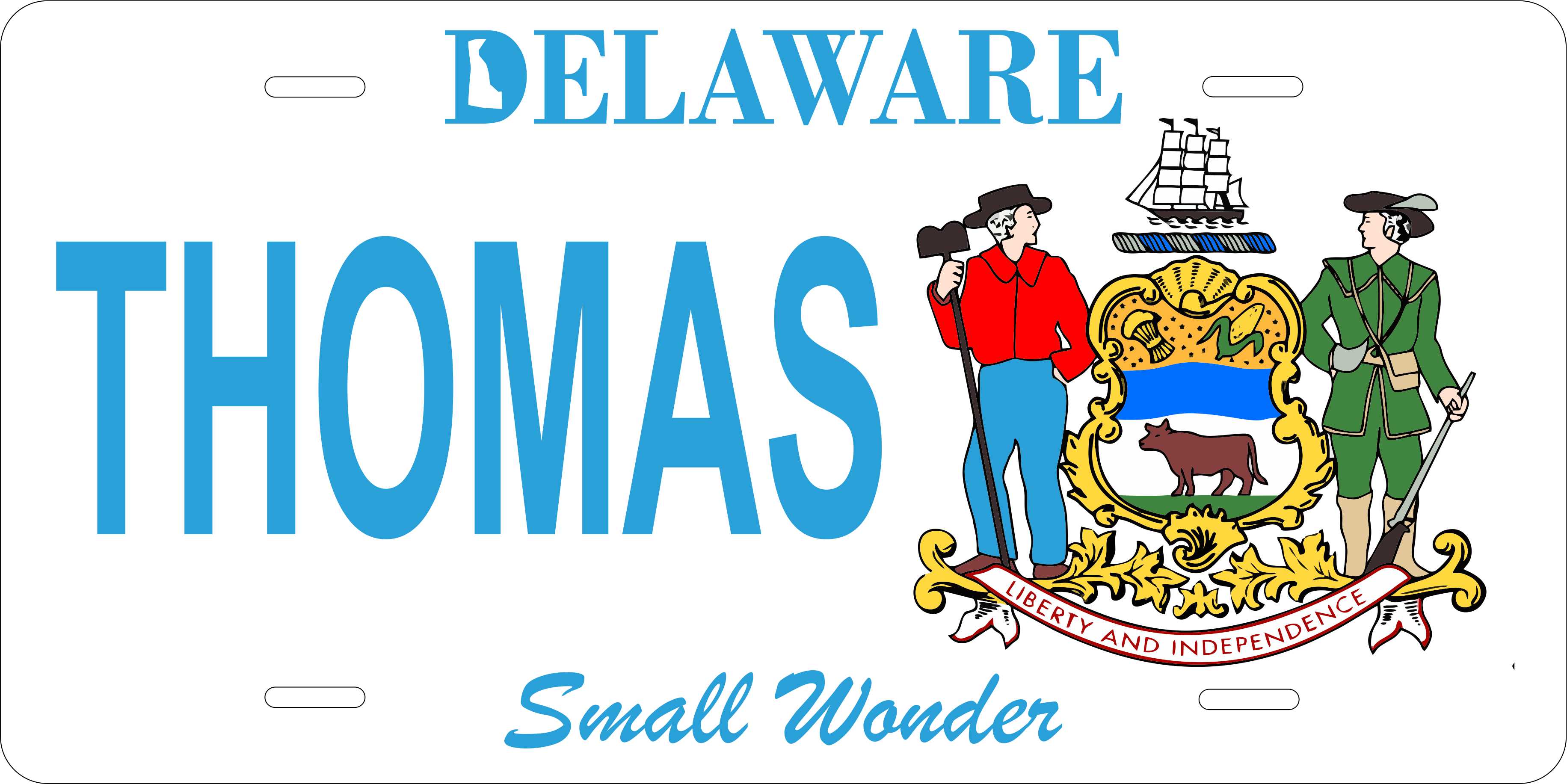 Delaware Small Wonder License Plate Yellow personalized Novelty Fun Car Bike Motorcycle