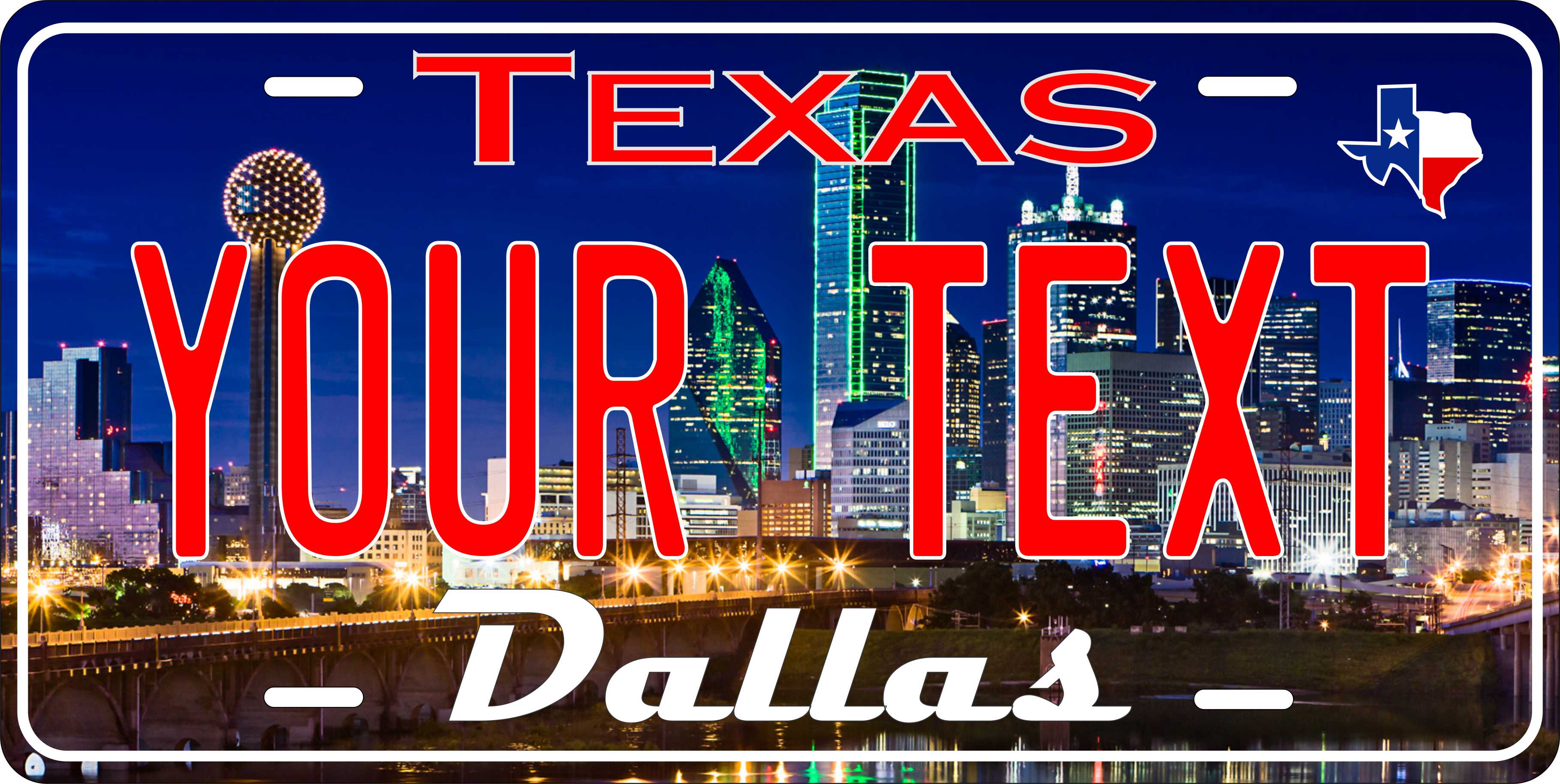 Dallas Texas City License Plate personalized Novelty Fun Car Bike Motorcycle