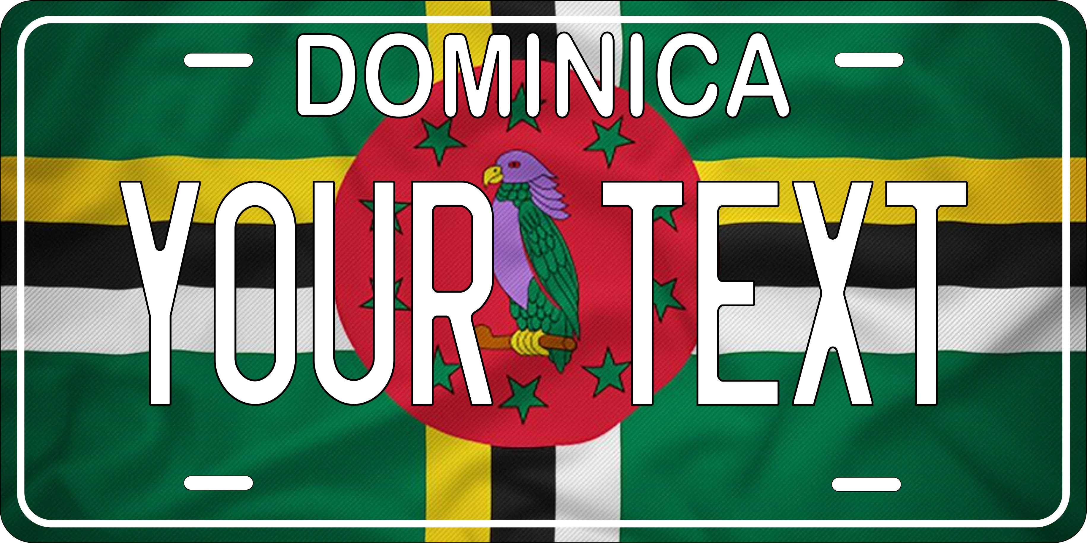Dominica Flag Wave CARI License Plate Custom Novelty Car Bike Motorcycle