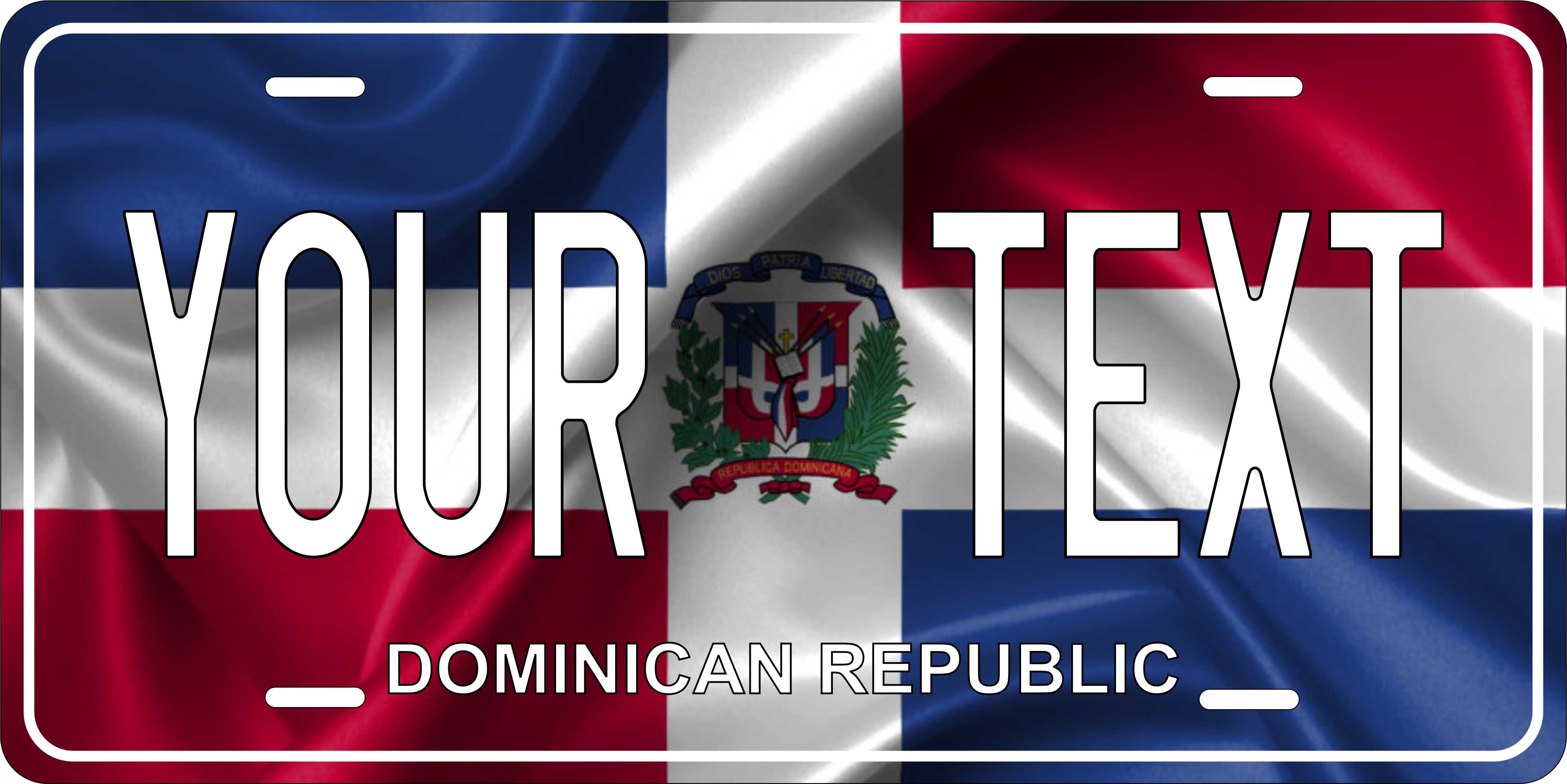 Dominican Flag Wave CARI License Plate Custom Novelty Car Bike Motorcycle